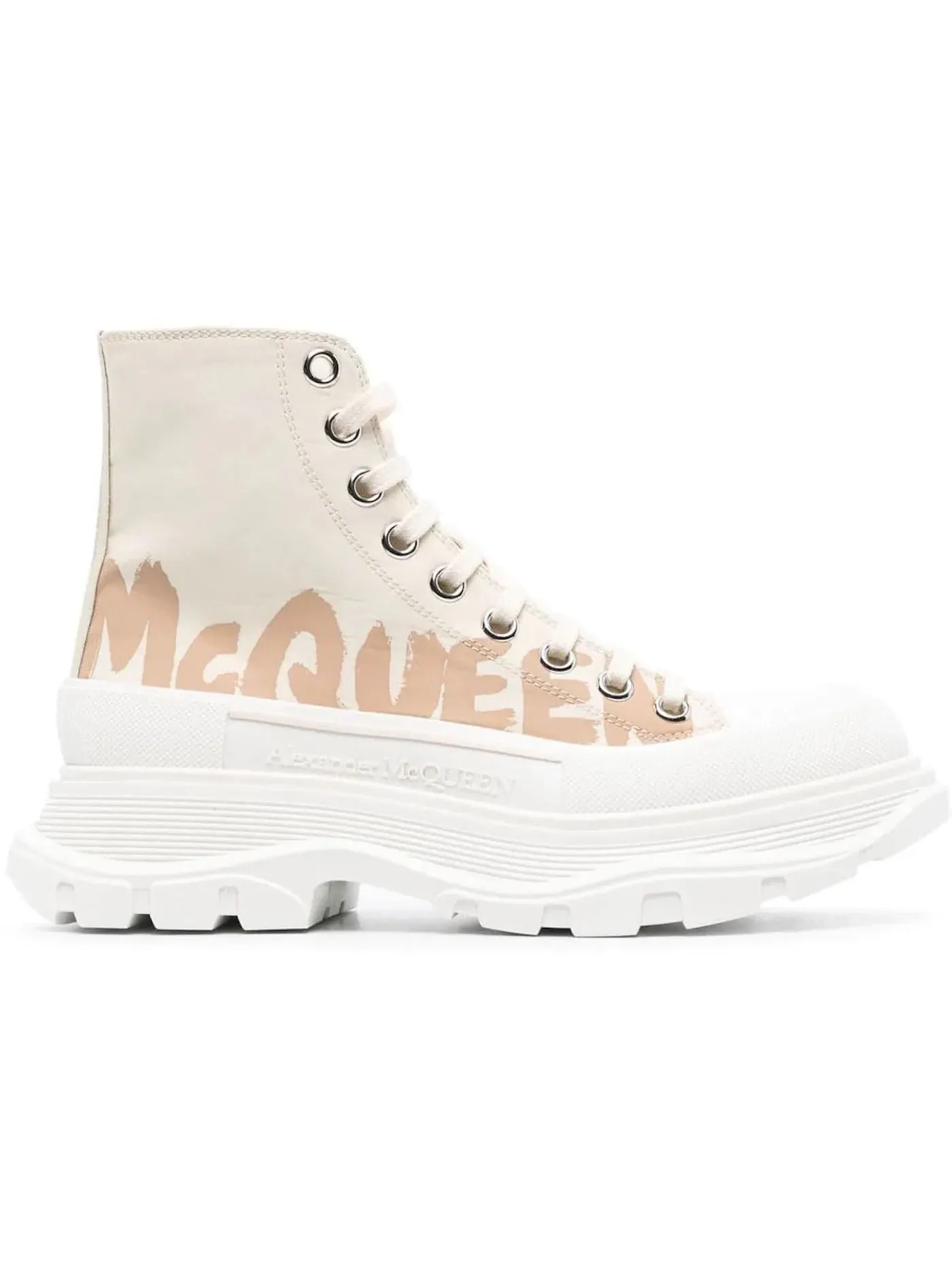 Женские кроссовки с высокой посадкой Tread Slick Alexander McQueen — изображение 1 из 1, бежевый/белый