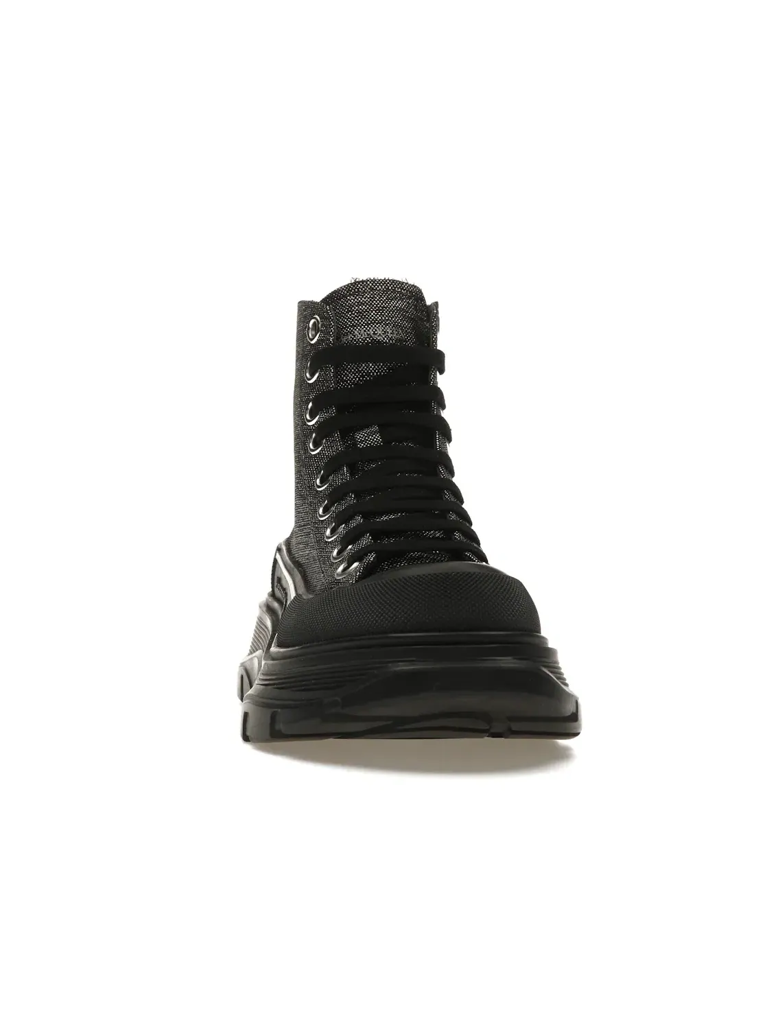 Женские ботинки Tread Slick Lace Up Boot Alexander McQueen — изображение 2 из 4, черный/серебристый