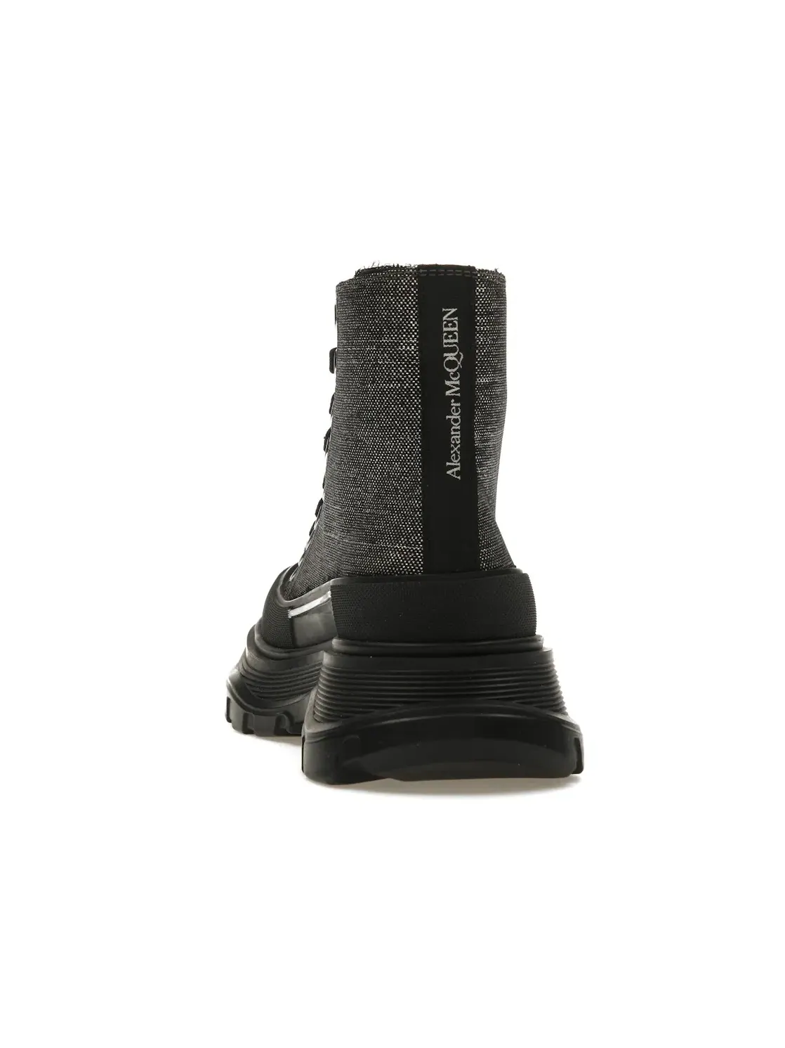 Женские ботинки Tread Slick Lace Up Boot Alexander McQueen — изображение 4 из 4, черный/серебристый