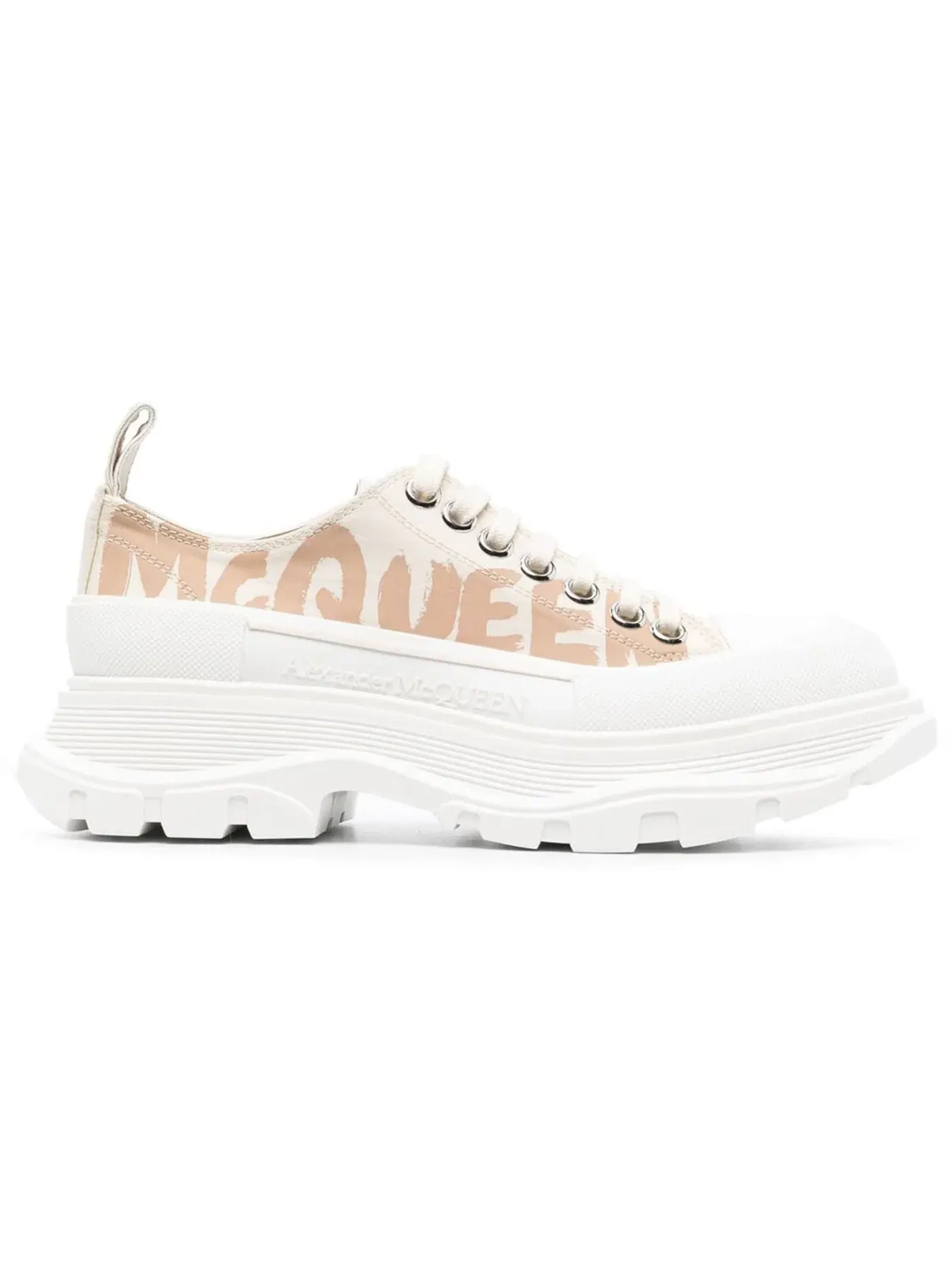 Женские кроссовки с шнуровкой Alexander McQueen — изображение 1 из 1, бежевый/белый