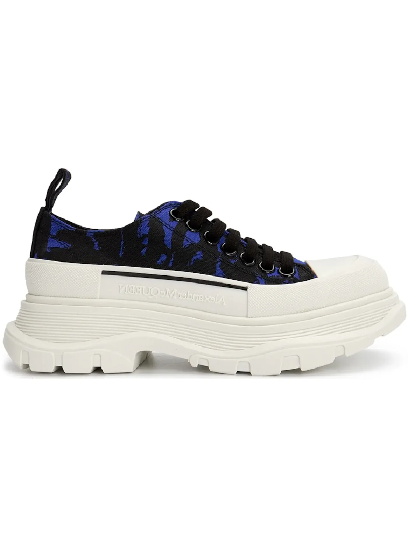Женские кроссовки с низким берцем Alexander McQueen Tread Slick Low Lace Up — изображение 1 из 1, синий черный