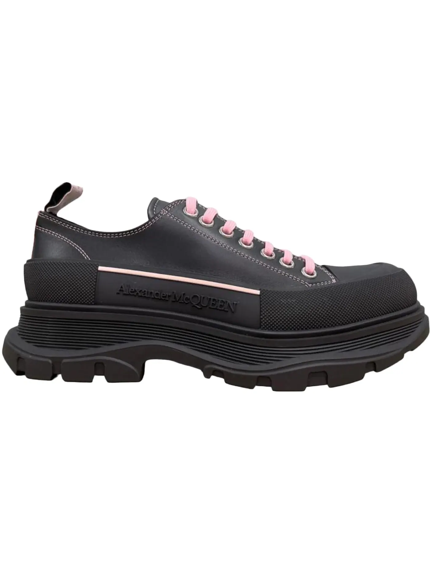 Мужские кроссовки с низкой шнуровкой Alexander McQueen Tread Slick Low Lace Up — изображение 1 из 1, черный розовый