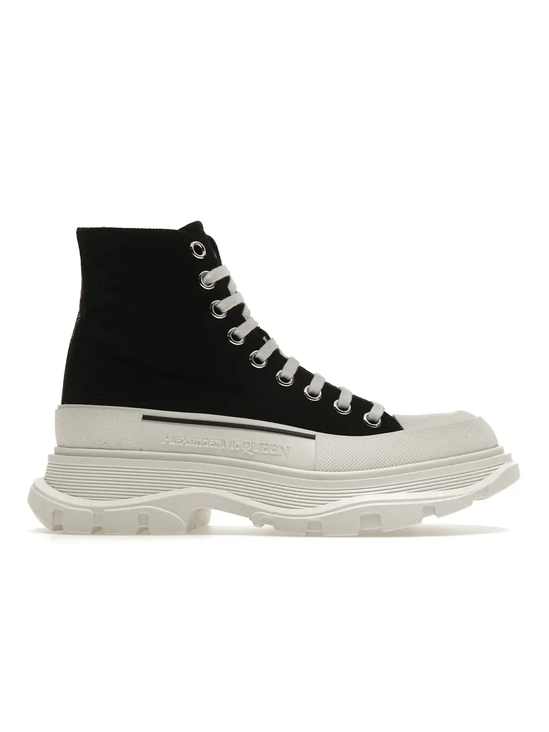 Женские ботинки на шнуровке Tread Slick Lace Up Boot Alexander McQueen — изображение 1 из 4, черный/белый