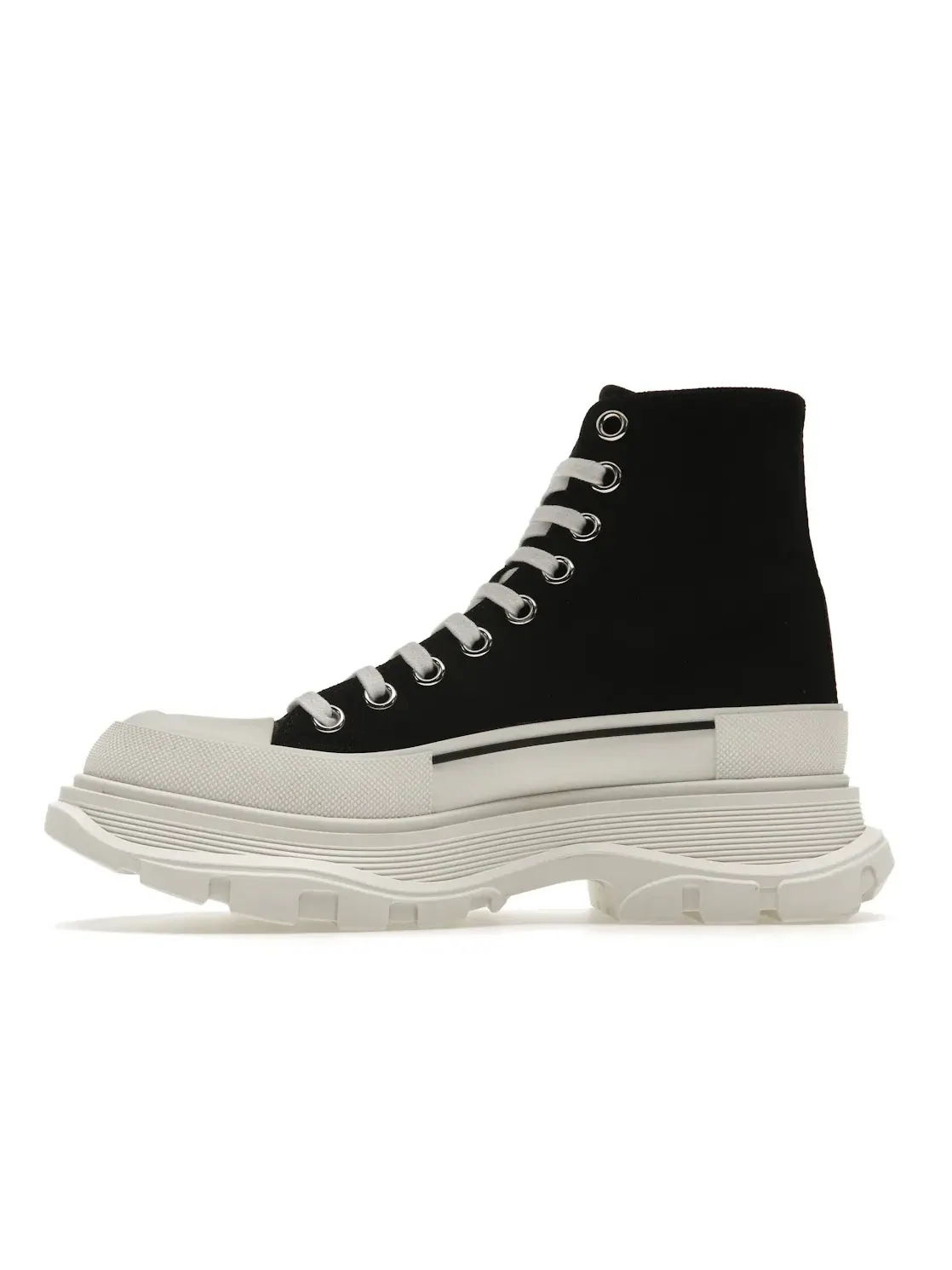 Женские ботинки на шнуровке Tread Slick Lace Up Boot Alexander McQueen — изображение 3 из 4, черный/белый