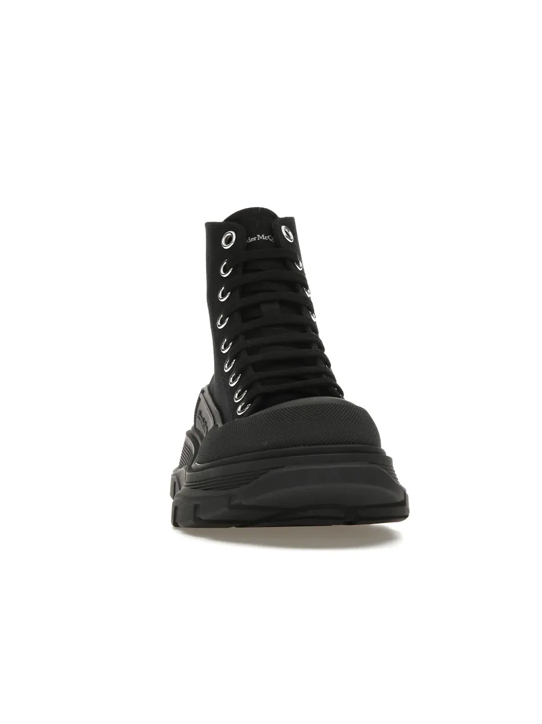 Женские ботинки на шнуровке Alexander McQueen Tread Slick Lace Up Boot — изображение 2 из 4, черный/черный