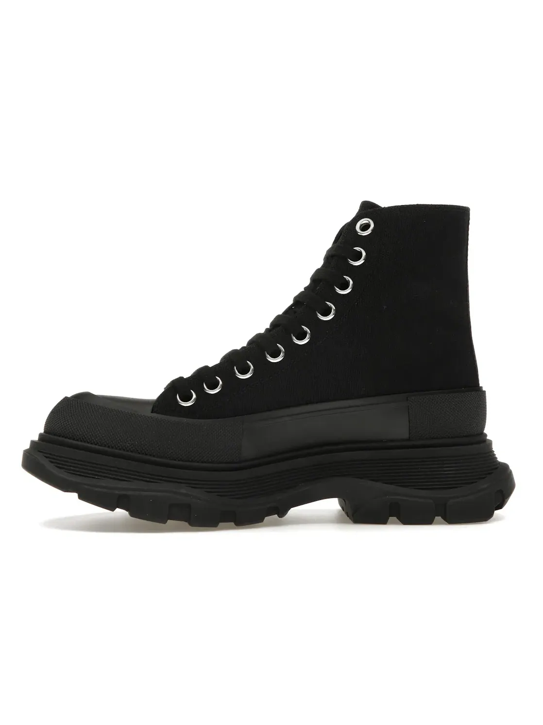 Женские ботинки на шнуровке Alexander McQueen Tread Slick Lace Up Boot — изображение 3 из 4, черный/черный