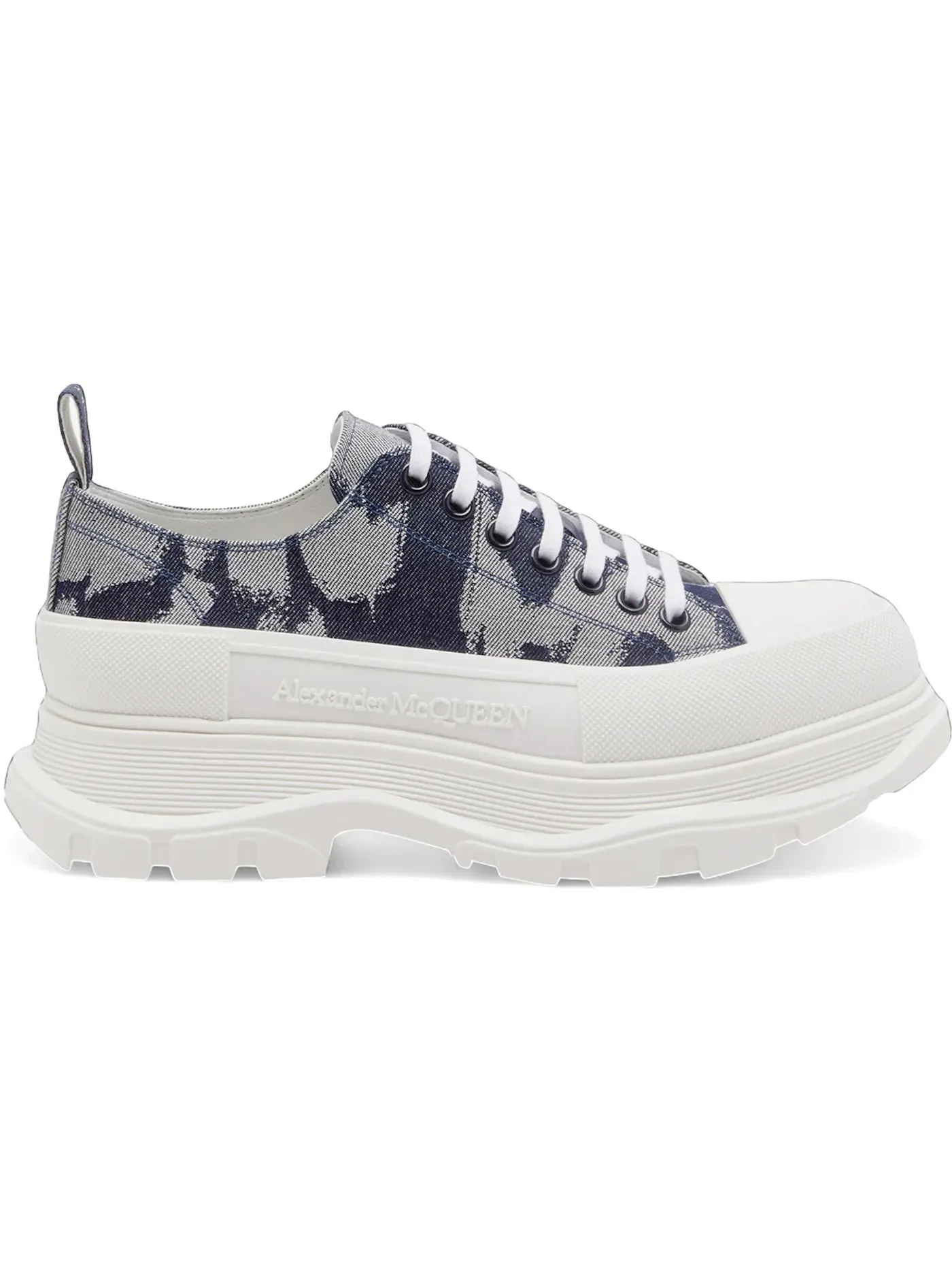 Мужские кроссовки с принтом Tread Slick Low Lace-Up Alexander McQueen — изображение 1 из 1, синий/белый