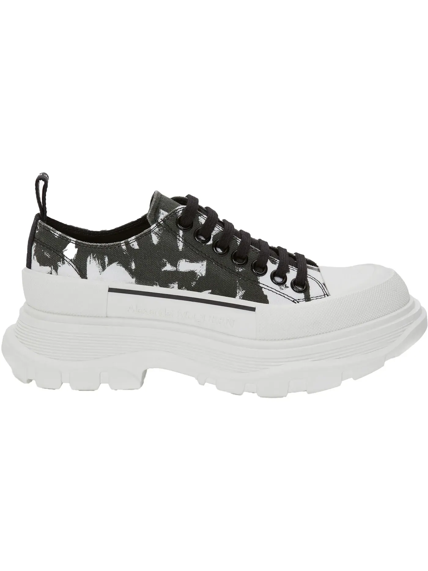 Женские кроссовки с низким верхом Alexander McQueen Tread Slick Low Lace Up — изображение 1 из 1, белый/черный