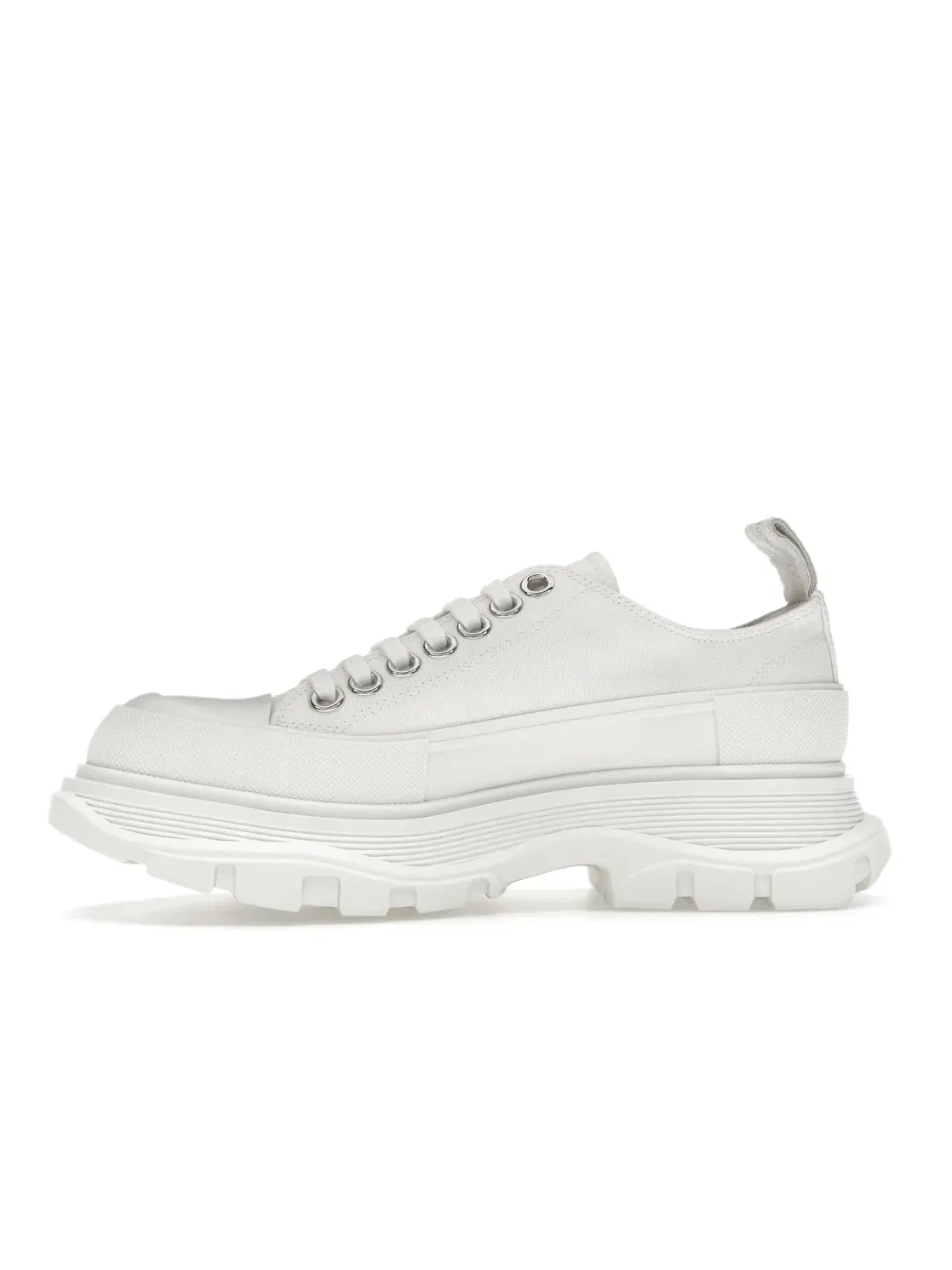 Женские кроссовки с низкой шнуровкой Alexander McQueen Tread Slick Low Lace Up — изображение 3 из 4, белый/белый