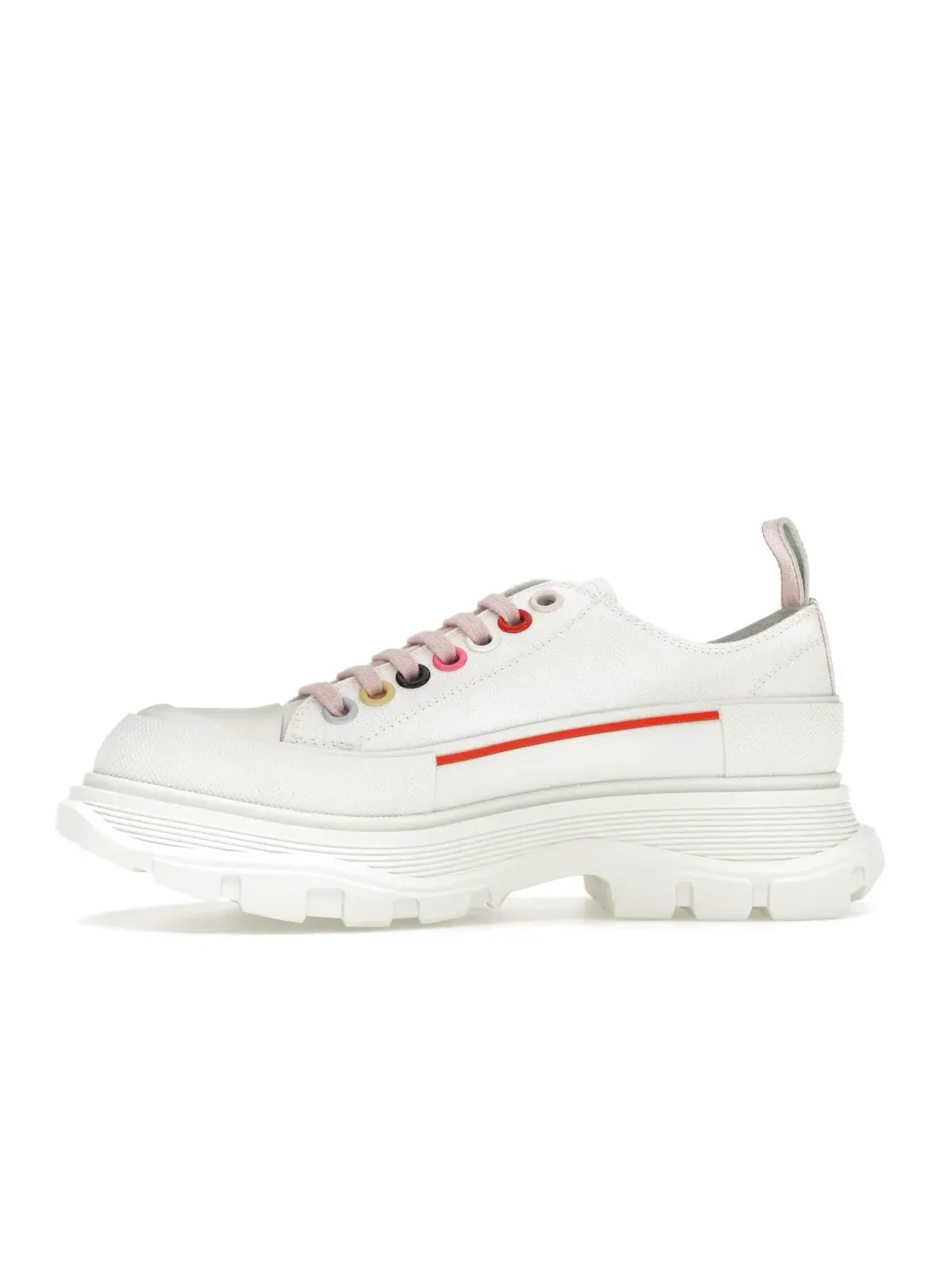 Женские кроссовки с низким верхом Alexander McQueen Tread Slick Low Lace Up — изображение 3 из 4, белый мульти