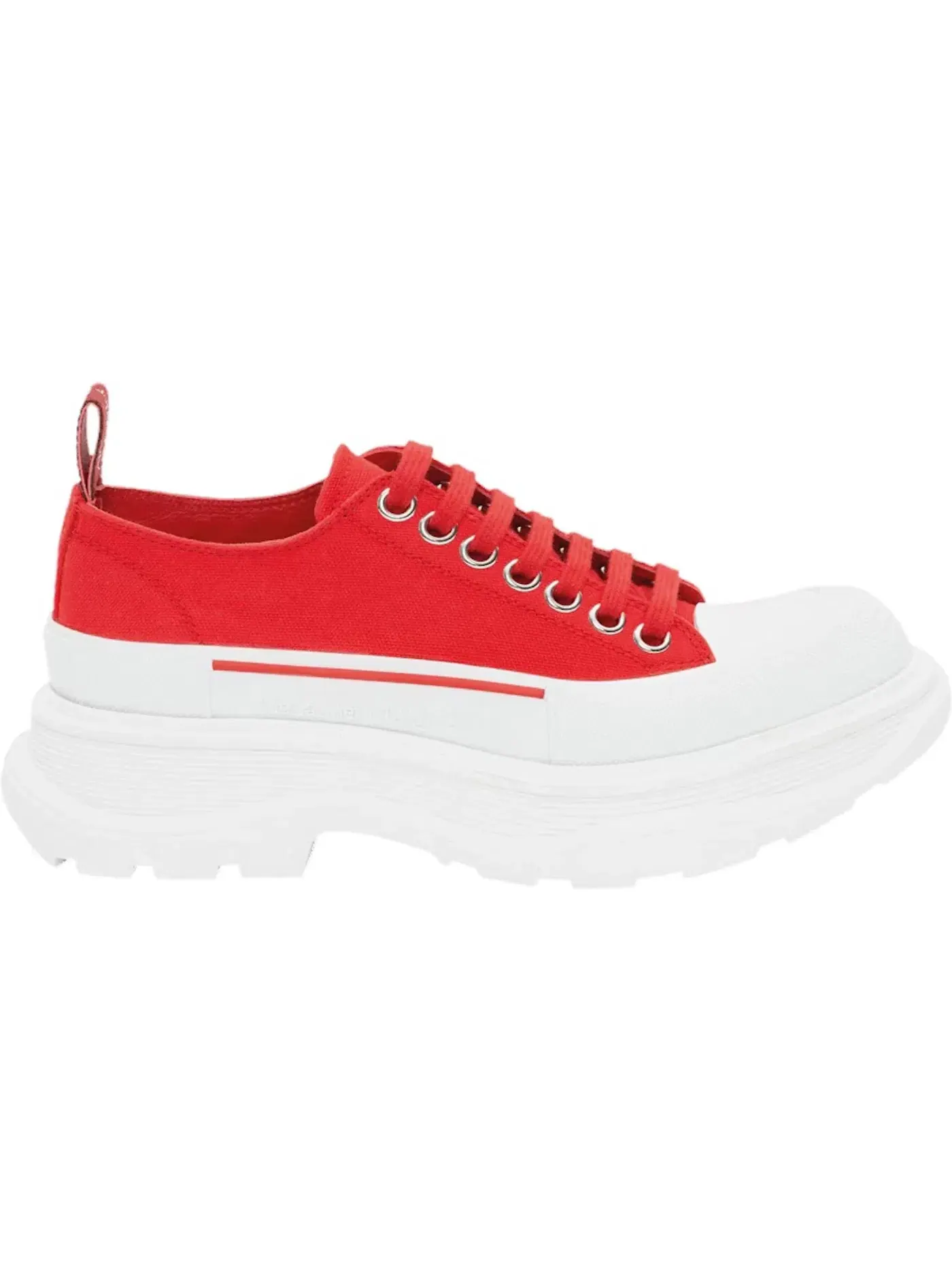 Мужские кроссовки на шнуровке Alexander McQueen Tread Slick Low Lace Up — изображение 1 из 1, красный/белый