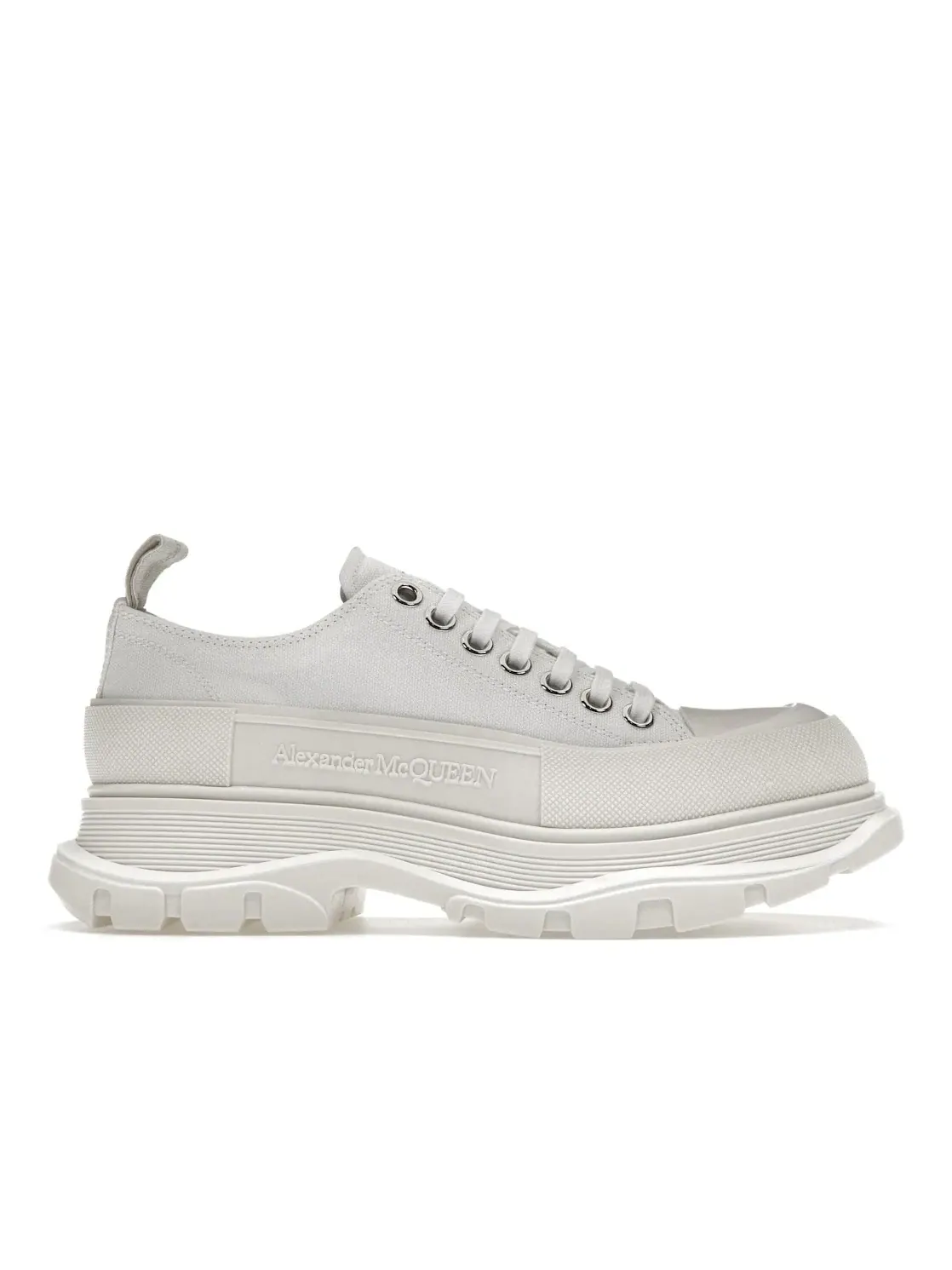 Мужские кроссовки на шнуровке Alexander McQueen Tread Slick Low Lace Up — изображение 1 из 4, белый/белый