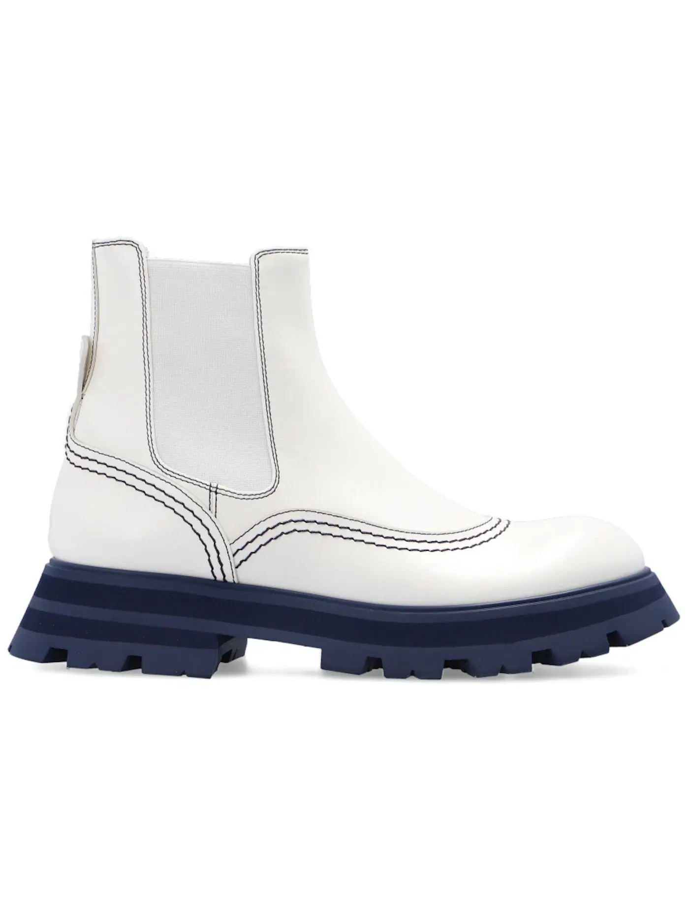 Женские ботинки челси с принтом Alexander McQueen Wander Chelsea Boot — изображение 1 из 1, белый/темно-синий