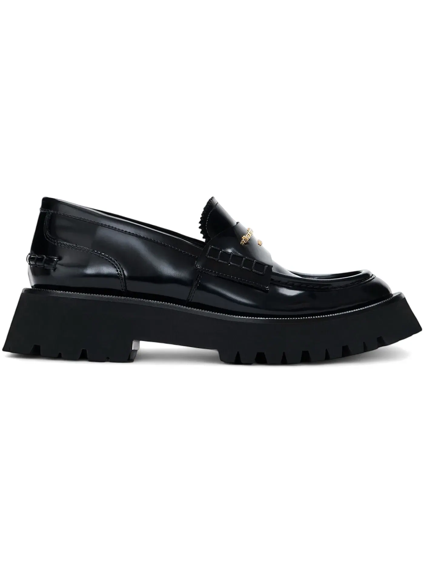 Женские лоферы с каблуком-рюмочкой Alexander Wang Carter Mid-Heel Lug Loafers — изображение 1 из 1, черный