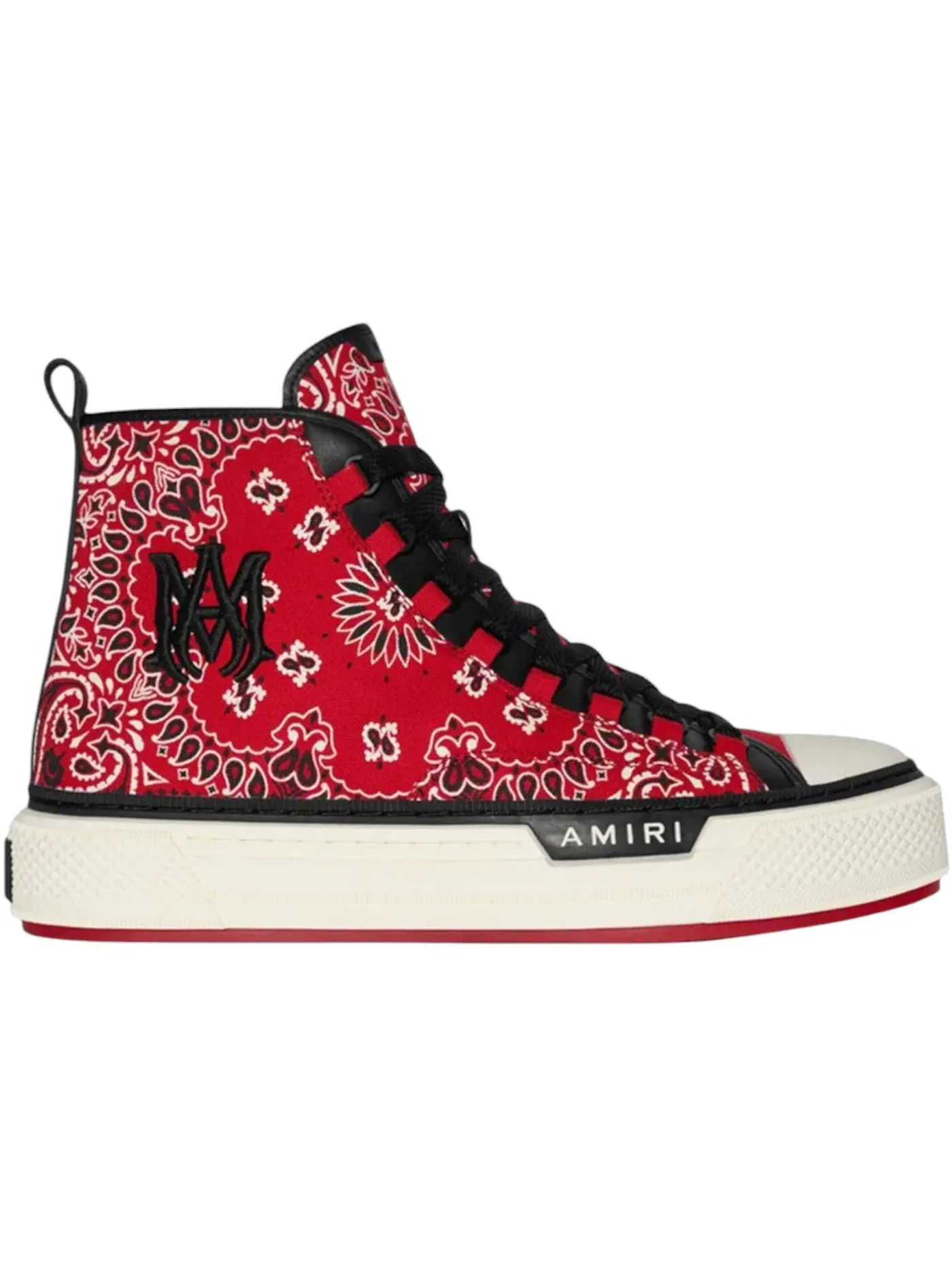 Мужские кеды с принтом AMIRI Bandana MA Logo Court AMIRI — изображение 1 из 1, черный/красный