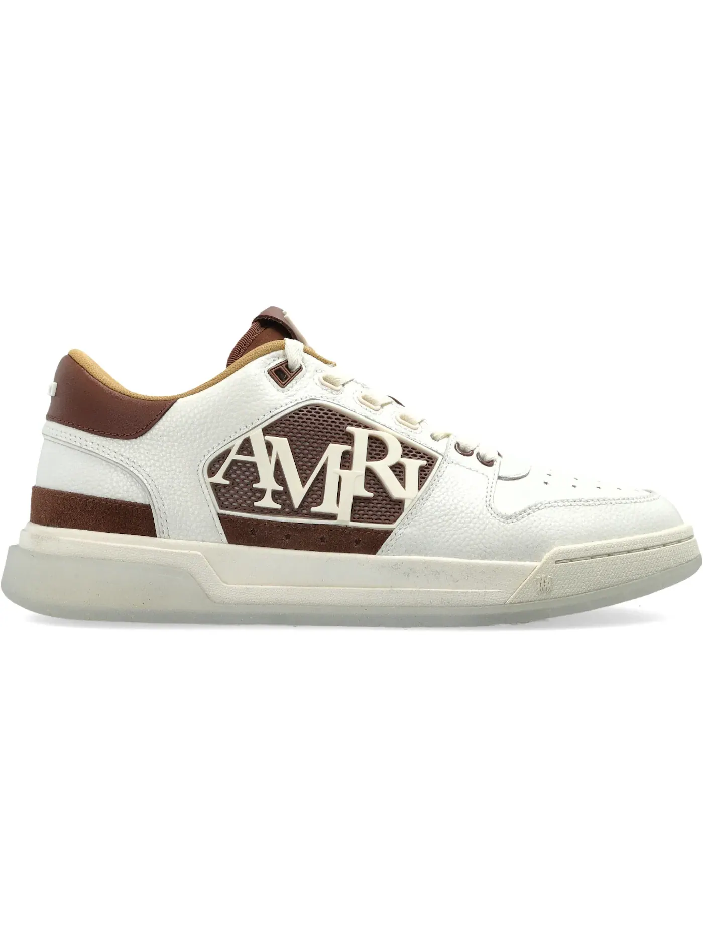 Мужские кроссовки с гладкой кожей AMIRI Classic Low — изображение 1 из 1, белый/коричневый