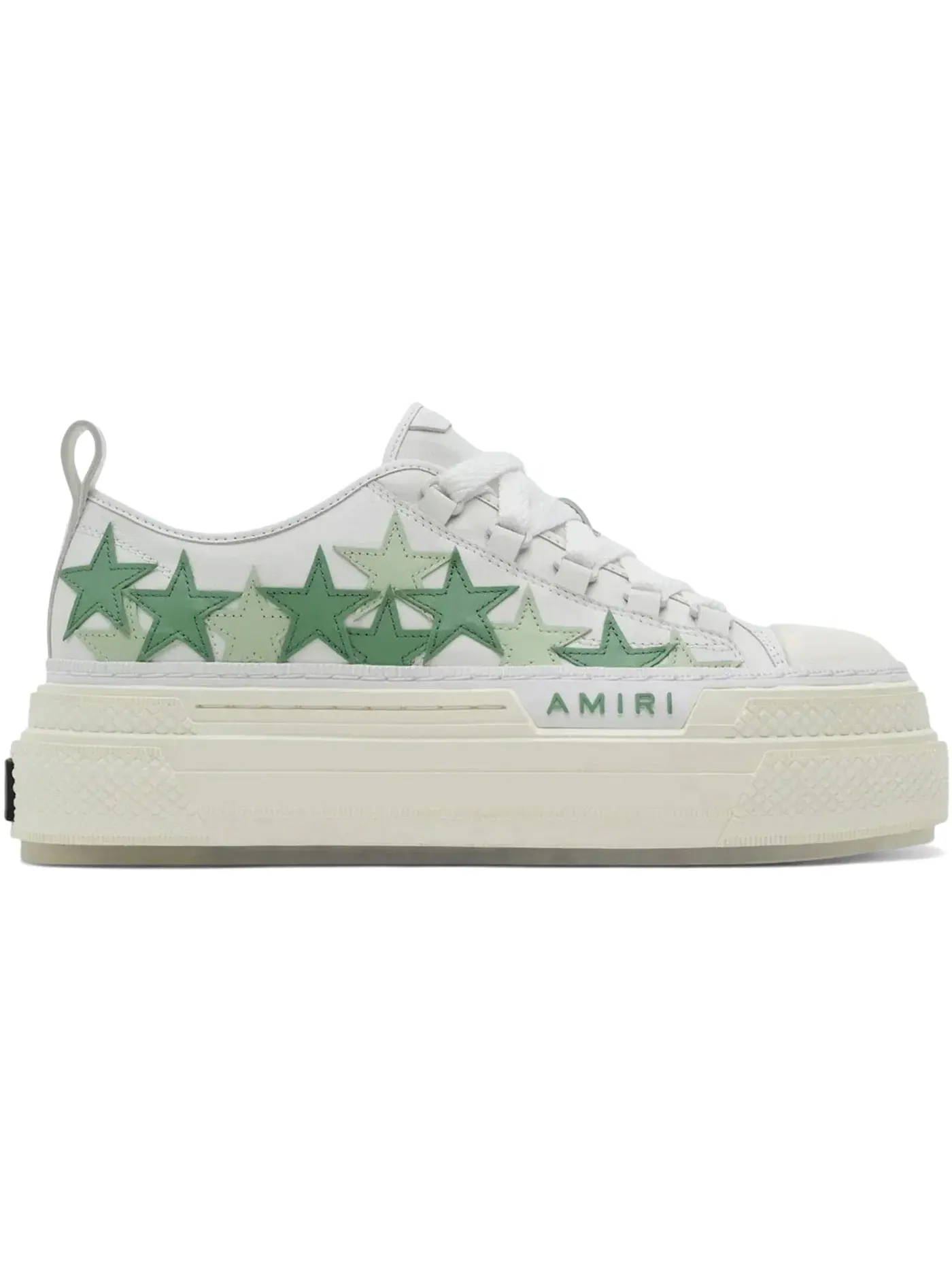 Женские кроссовки с платформой AMIRI Platform Stars Court Low — изображение 1 из 1, белый/зеленый