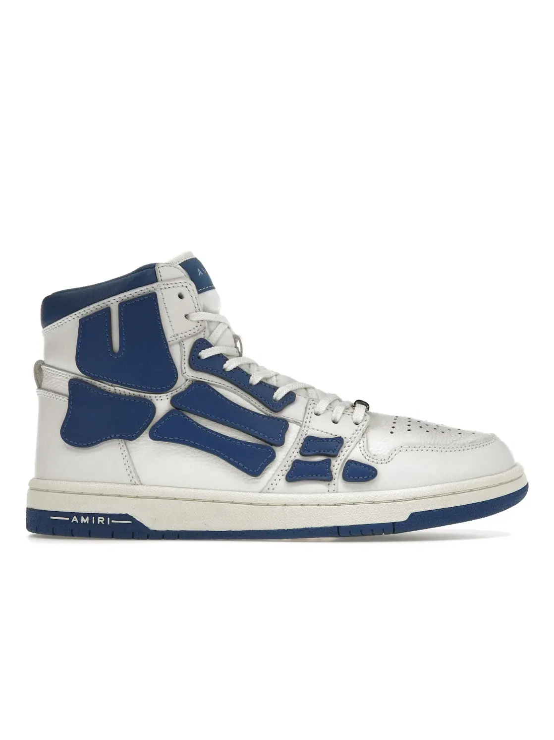Мужские кроссовки высокие с панельным дизайном AMIRI Skel Panelled High Top — изображение 1 из 4, белый синий