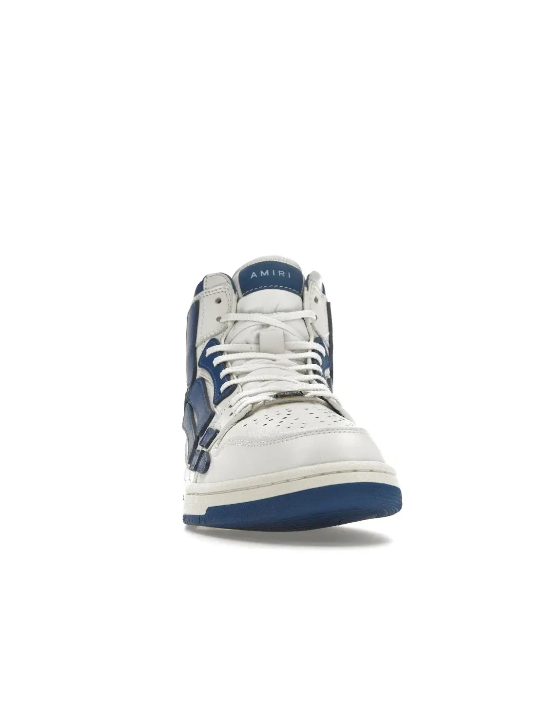 Мужские кроссовки высокие с панельным дизайном AMIRI Skel Panelled High Top — изображение 2 из 4, белый синий