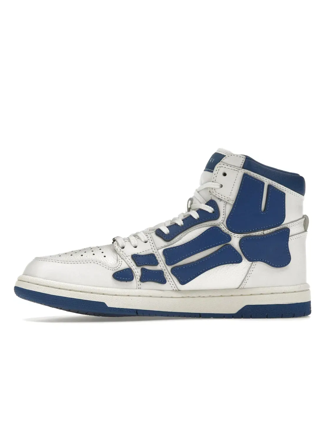 Мужские кроссовки высокие с панельным дизайном AMIRI Skel Panelled High Top — изображение 3 из 4, белый синий