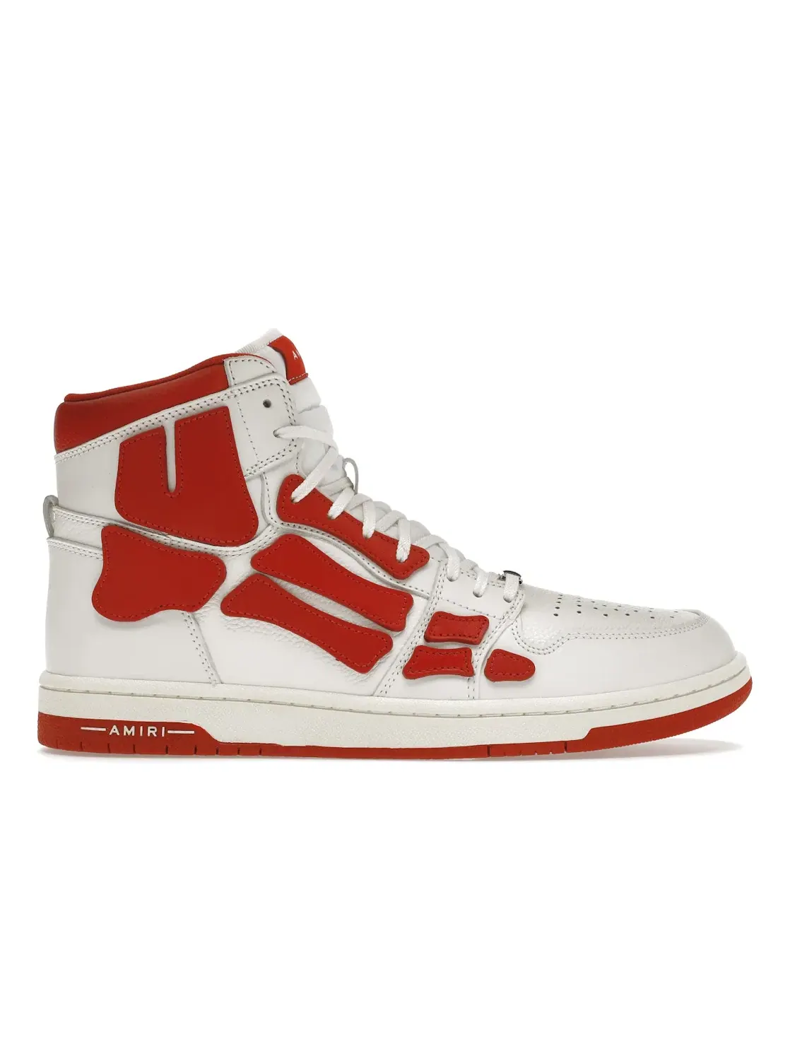Мужские кроссовки высокие с панельным дизайном AMIRI Skel Panelled High Top — изображение 1 из 4, белый/красный
