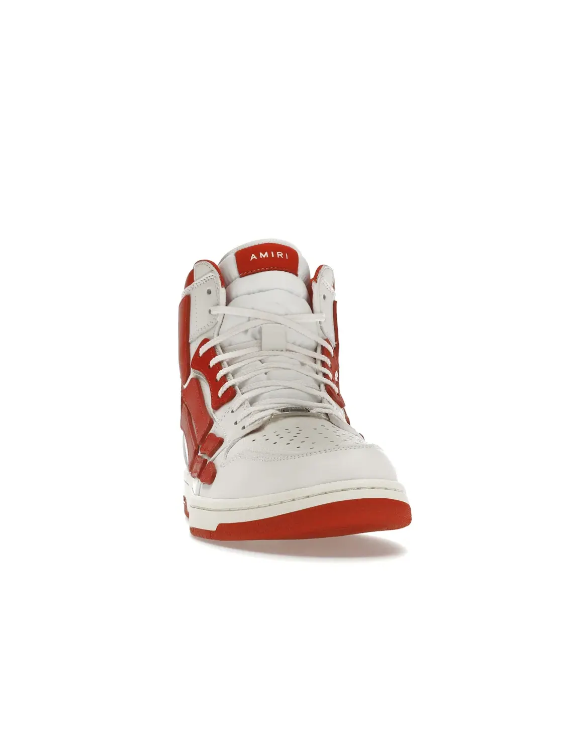 Мужские кроссовки высокие с панельным дизайном AMIRI Skel Panelled High Top — изображение 2 из 4, белый/красный