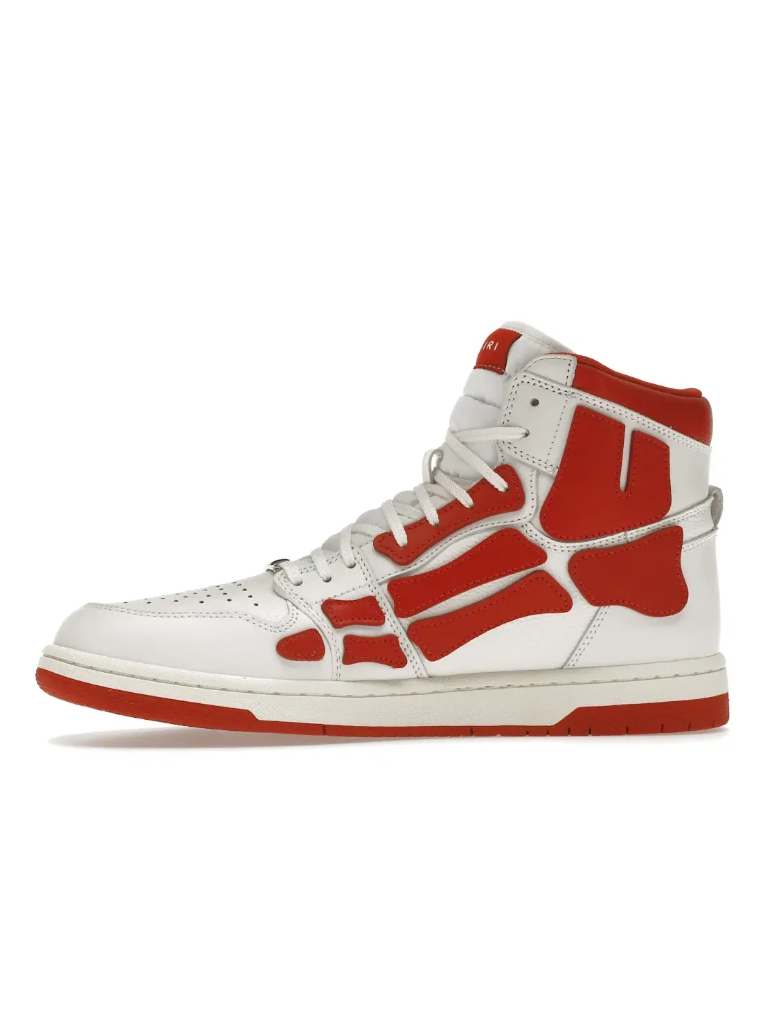 Мужские кроссовки высокие с панельным дизайном AMIRI Skel Panelled High Top — изображение 3 из 4, белый/красный