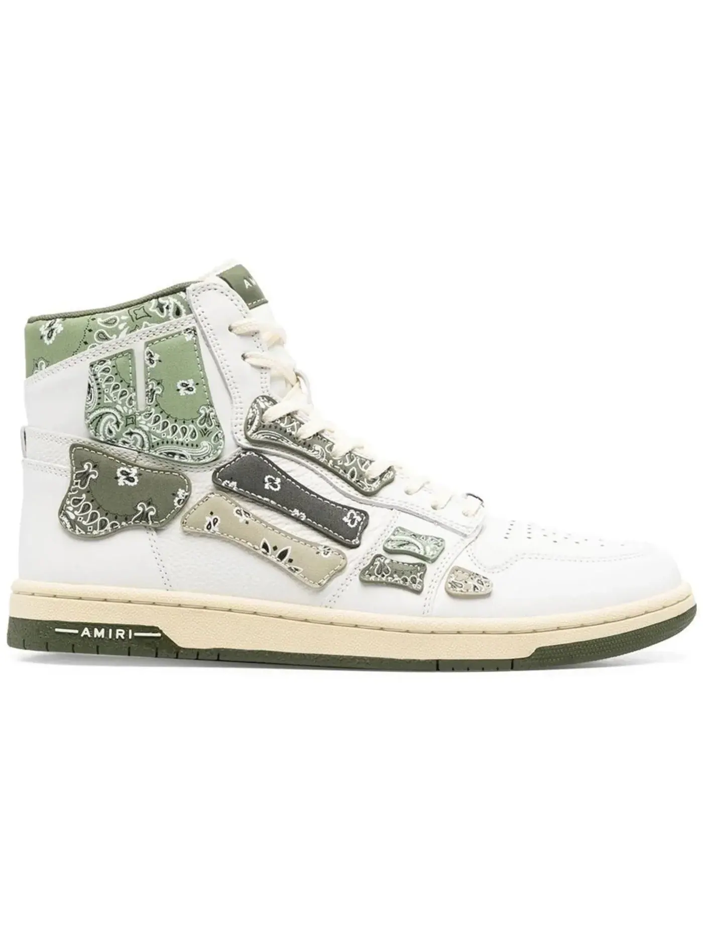 Мужские кроссовки с принтом AMIRI Skel Top Hi — изображение 1 из 1, белый/оливковый