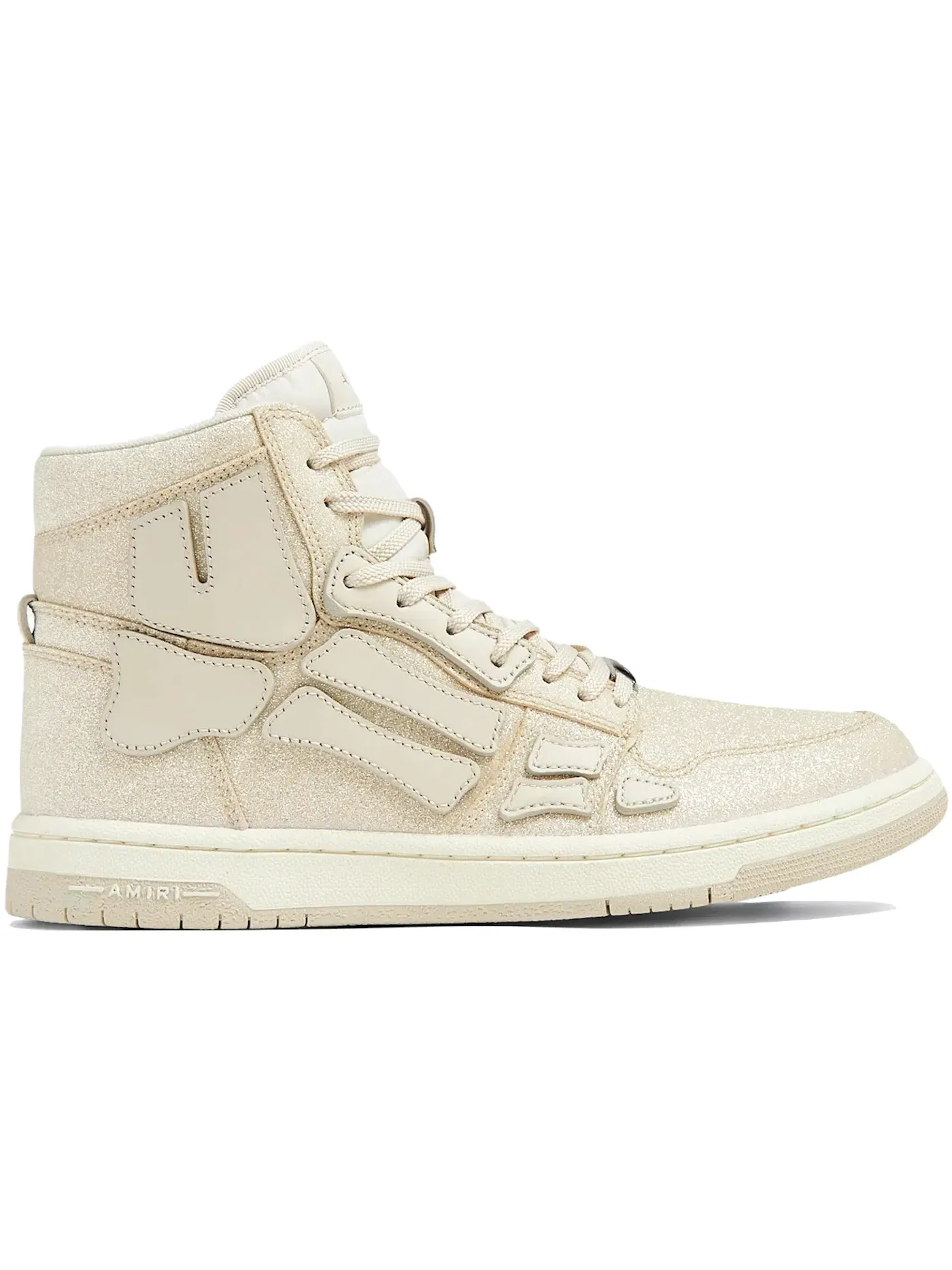 Женские кроссовки с блестками AMIRI Skel Top Hi — изображение 1 из 1, бежевый
