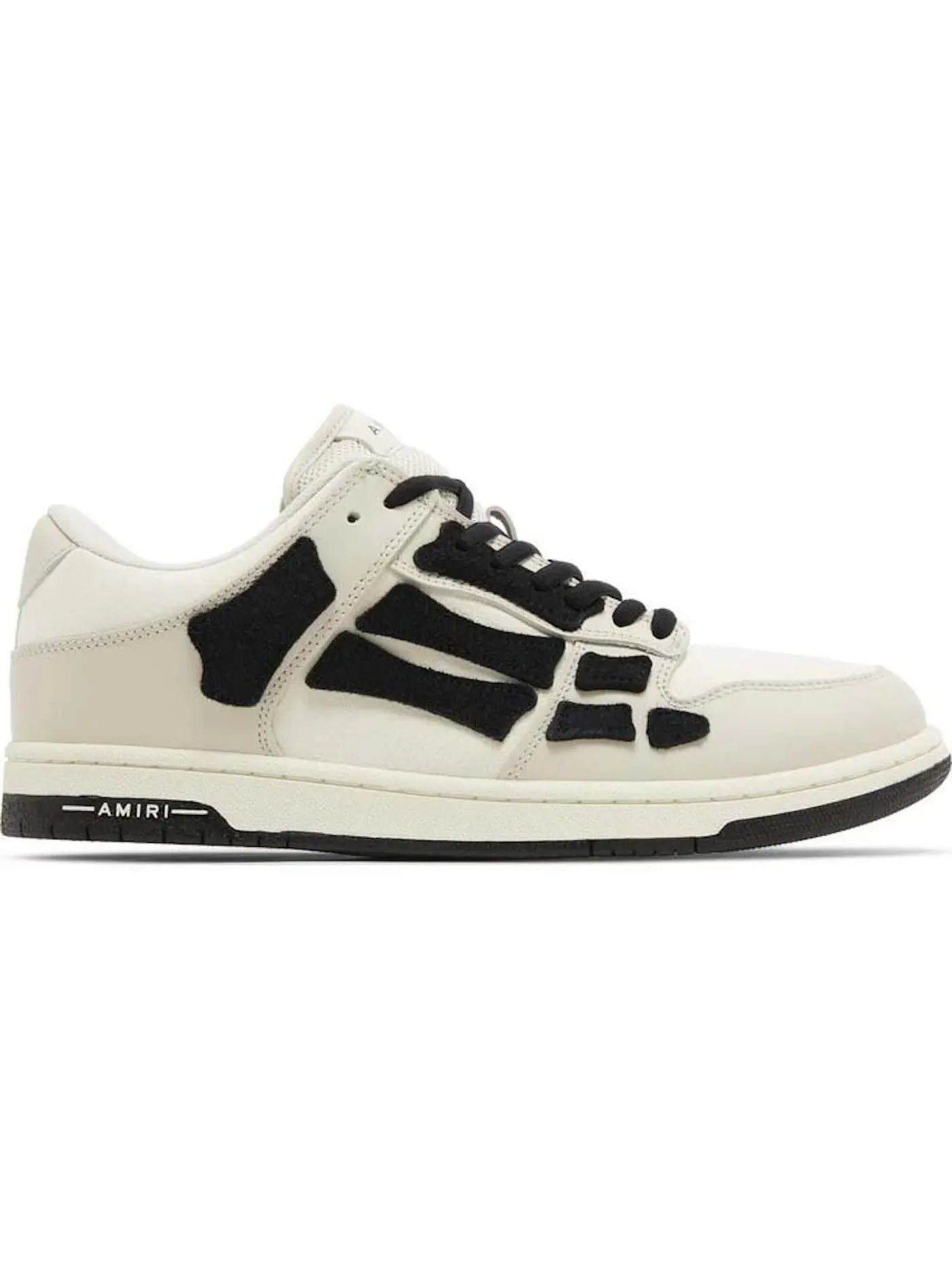 Мужские кроссовки из кожи с брендовым дизайном AMIRI Skel Top Low — изображение 1 из 1, бежевый/черный