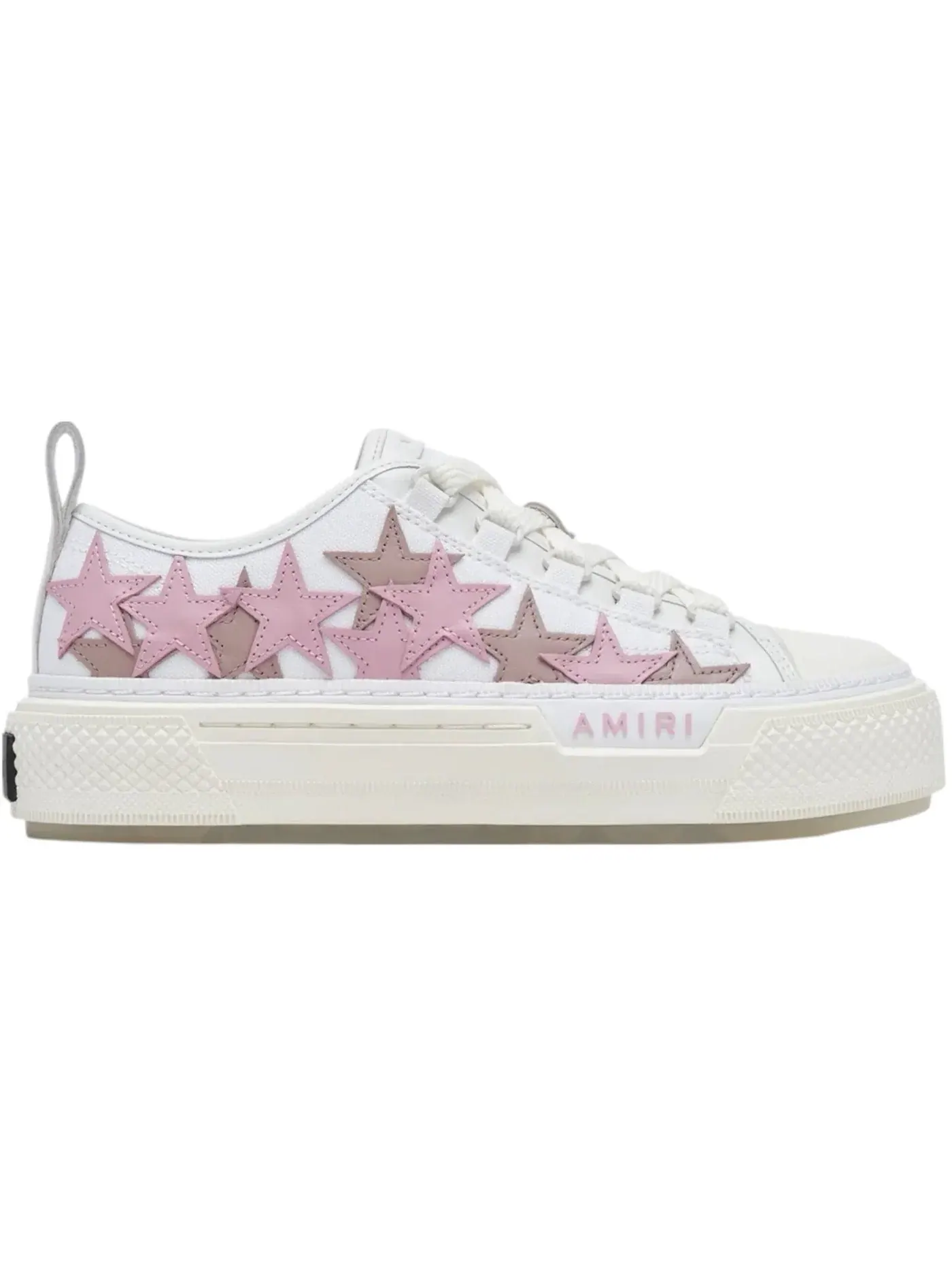 Женские кроссовки с принтом AMIRI Stars Court Low — изображение 1 из 1, белый/розовый