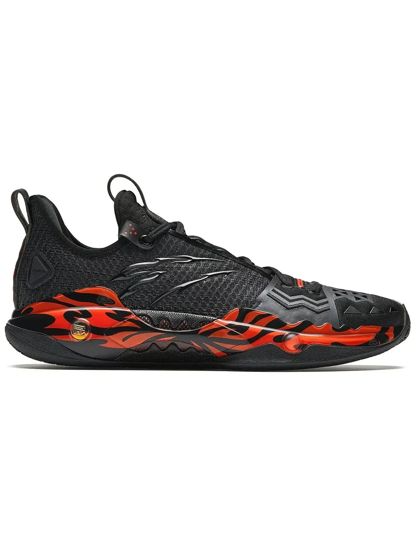 Мужские баскетбольные кроссовки с дизайном Flaming Fire Anta Shock Wave 5 Pro — изображение 1 из 1, черный/черный/красный