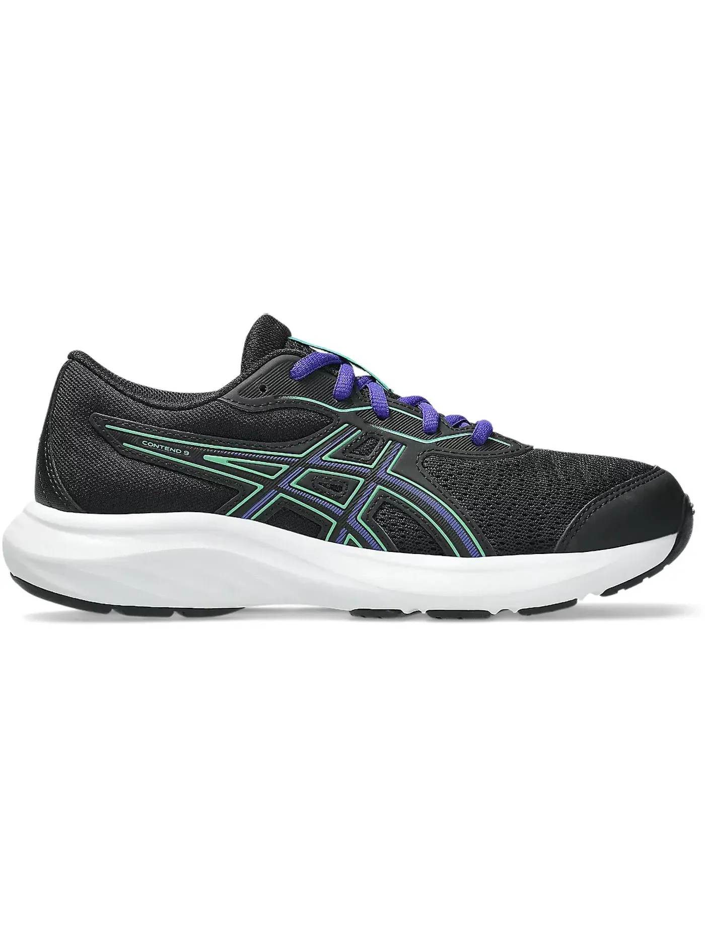 Детские кроссовки для бега ASICS Contend 9 — изображение 1 из 1, черный/зеленый