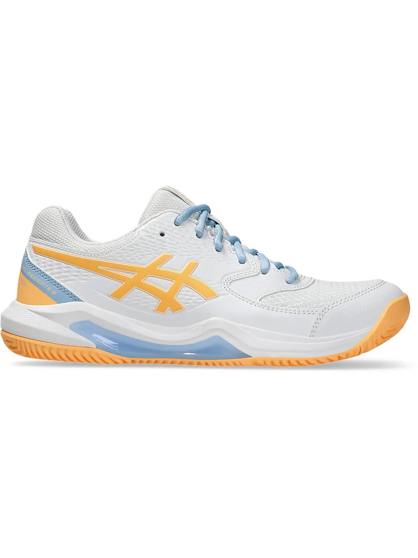 Женские кроссовки для паделя с технологией GEL Gel-Dedicate 8 ASICS — изображение 1 из 1, белый/оранжевый