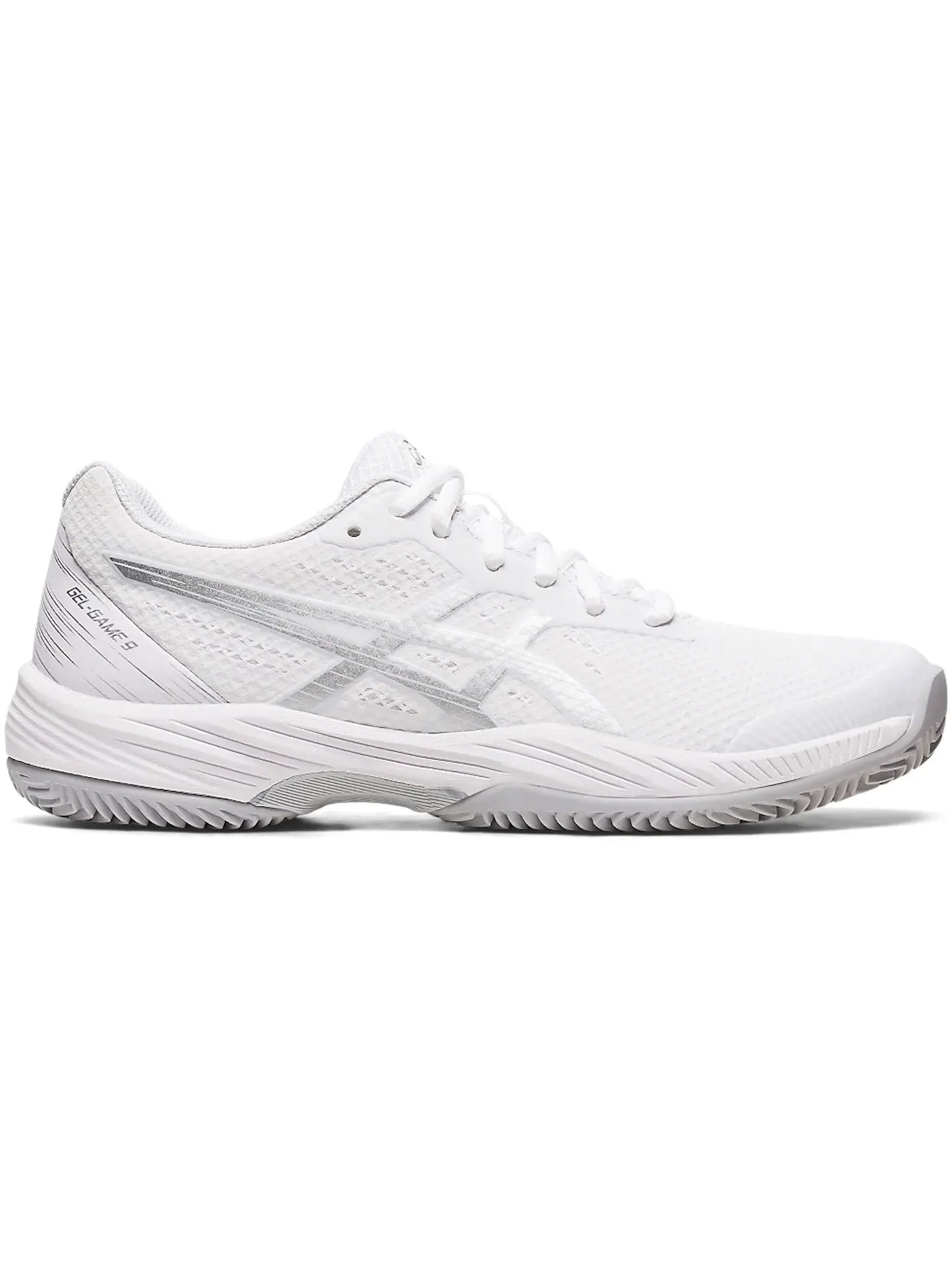 Женские кроссовки для игры на грунте ASICS Gel-Game 9 Clay/OC — изображение 1 из 1, белый/серебристый