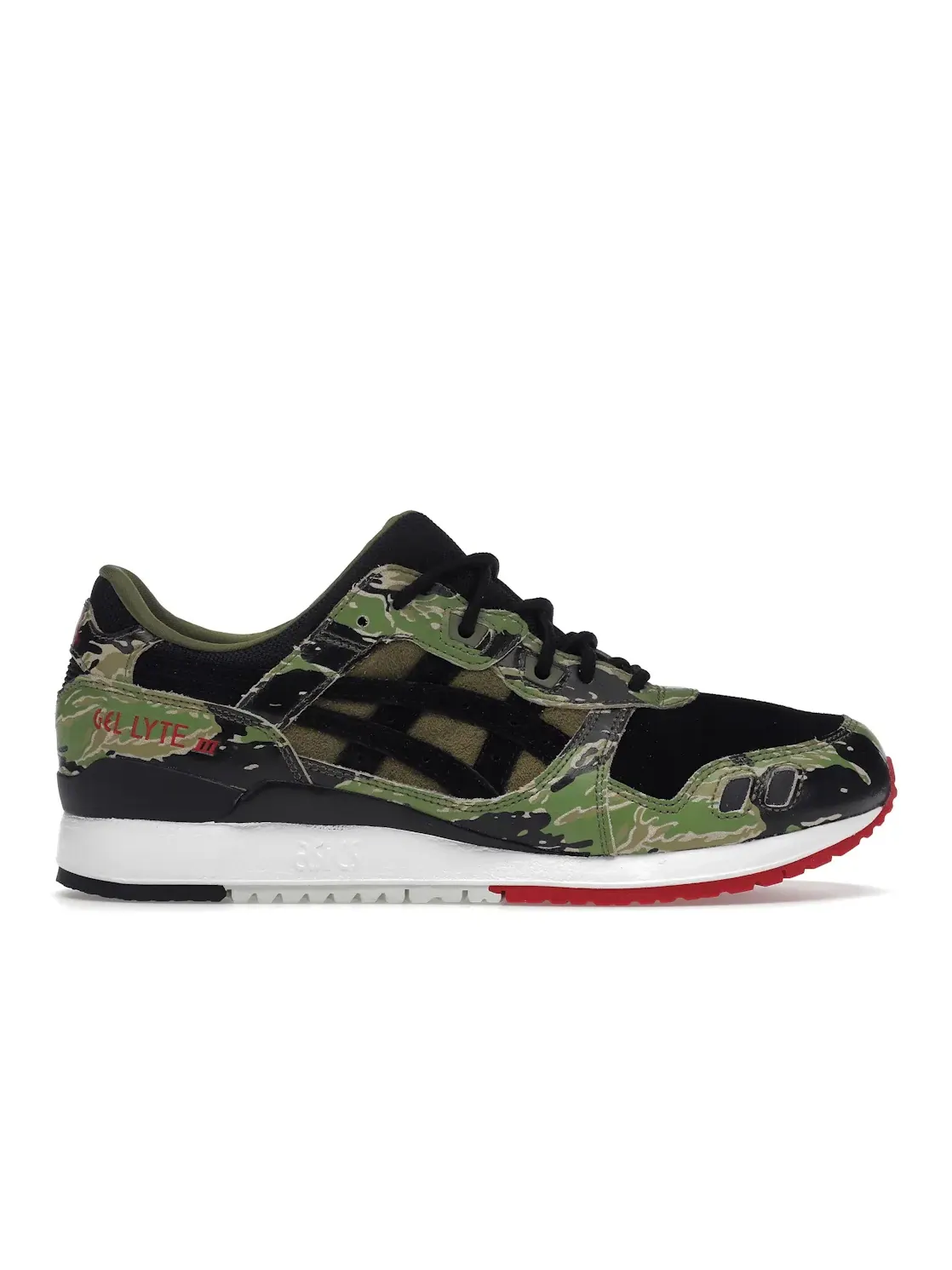 Мужские кроссовки с камуфляжным принтом ASICS Gel-Lyte III — изображение 1 из 4, черный/зеленый-красный