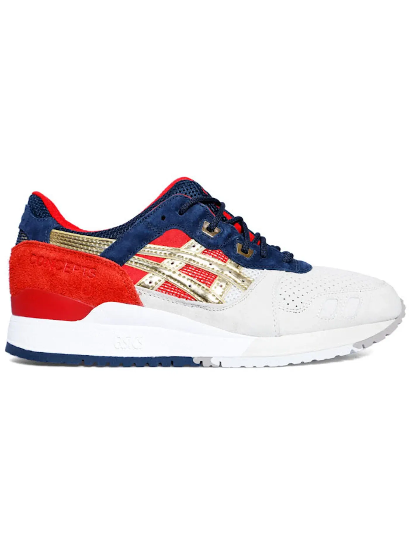 Мужские кроссовки с принтом ASICS Gel-Lyte III Concepts Boston Tea Party ASICS — изображение 1 из 1, серебристый/золотистый
