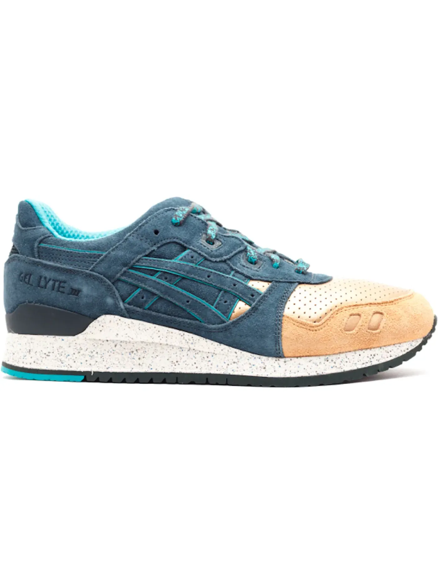 Мужские кроссовки с перфорированной кожей ASICS Gel-Lyte III — изображение 1 из 1, темно-серый/золотистый