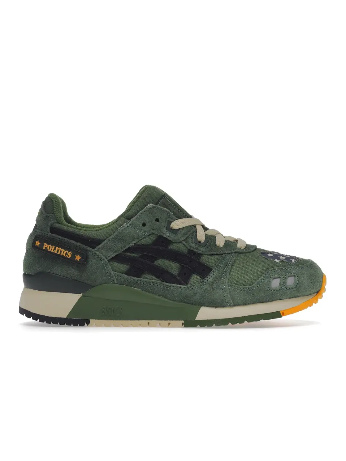 Мужские кроссовки с разделенным язычком ASICS Gel-Lyte III — изображение 1 из 4, зеленый/черный