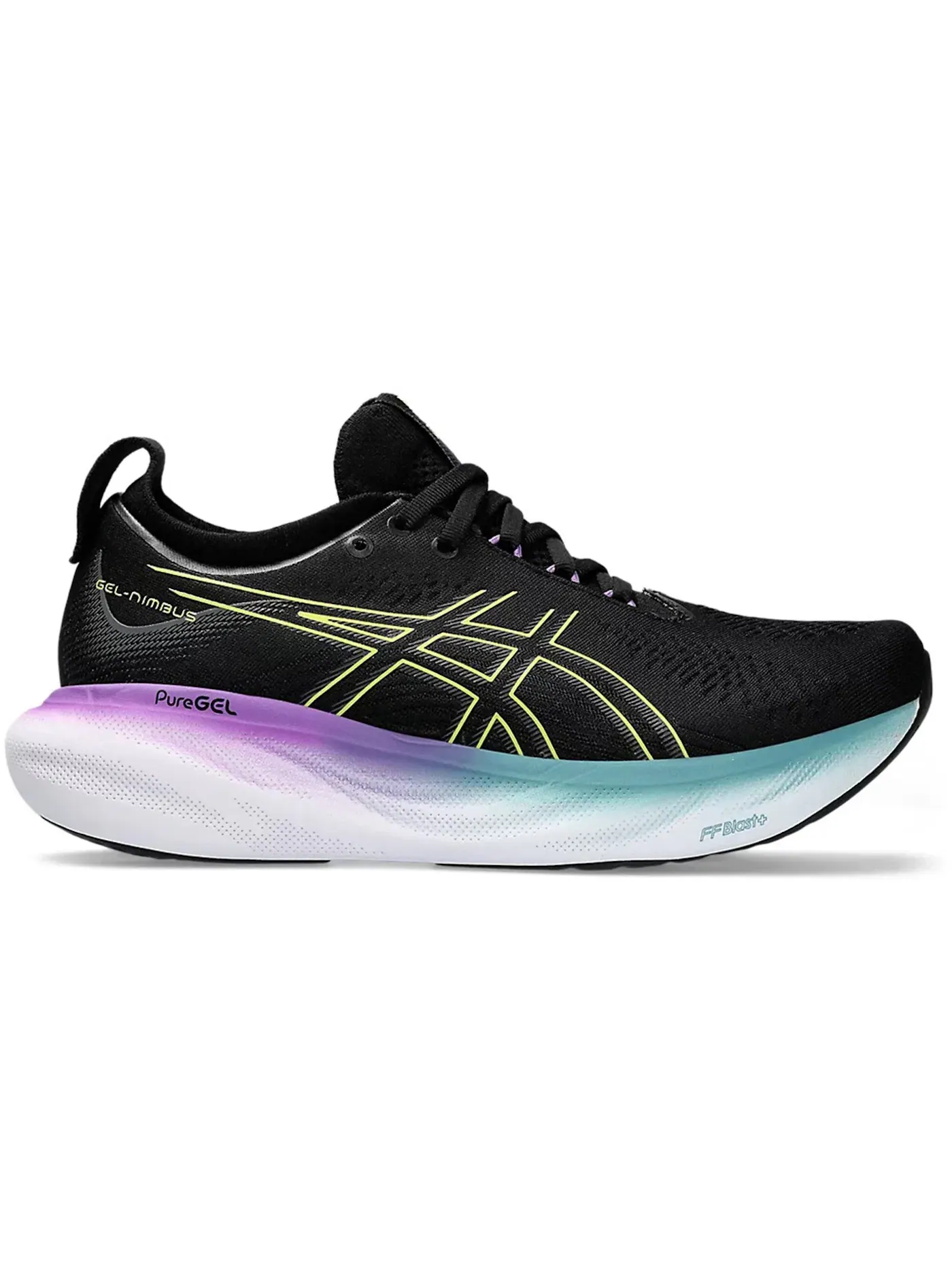 Женские кроссовки для бега ASICS Gel-Nimbus 25 — изображение 1 из 1, черный желтый