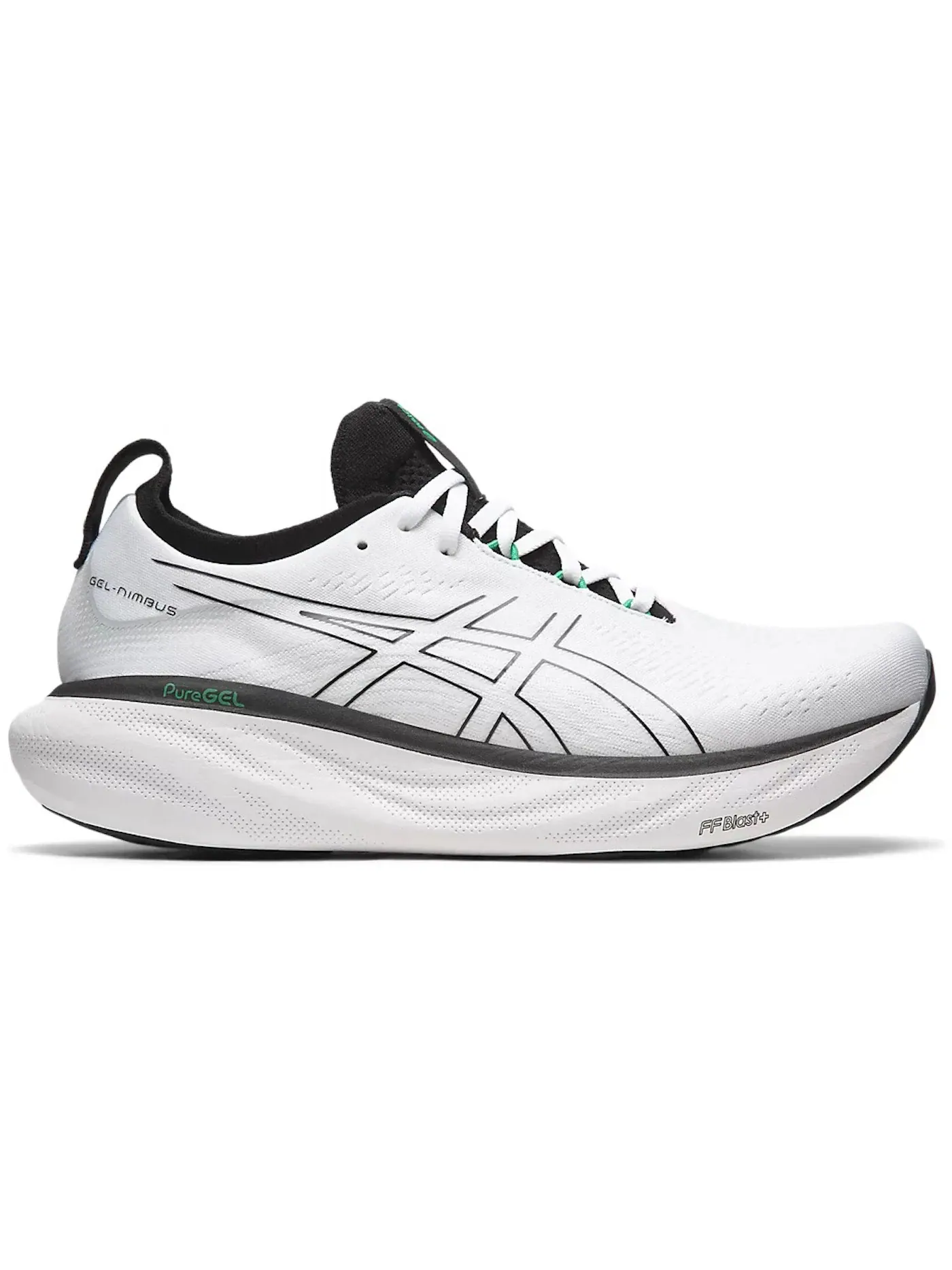 Мужские кроссовки для бега ASICS Gel-Nimbus 25 — изображение 1 из 1, белый/черный