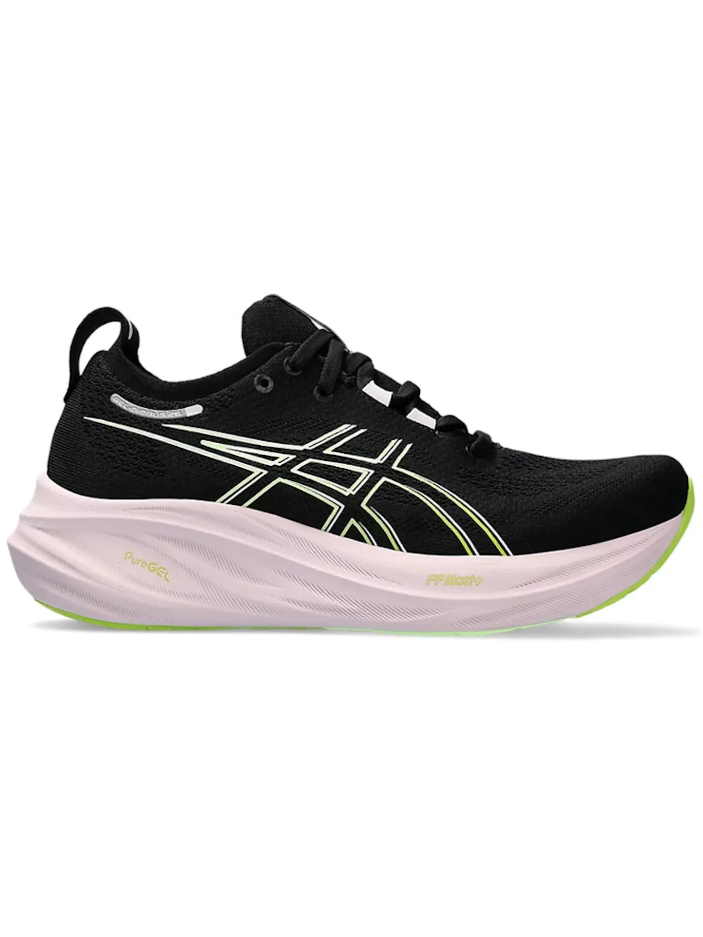 Женские кроссовки для бега ASICS Gel-Nimbus 26 — изображение 1 из 1, черный/неоновый