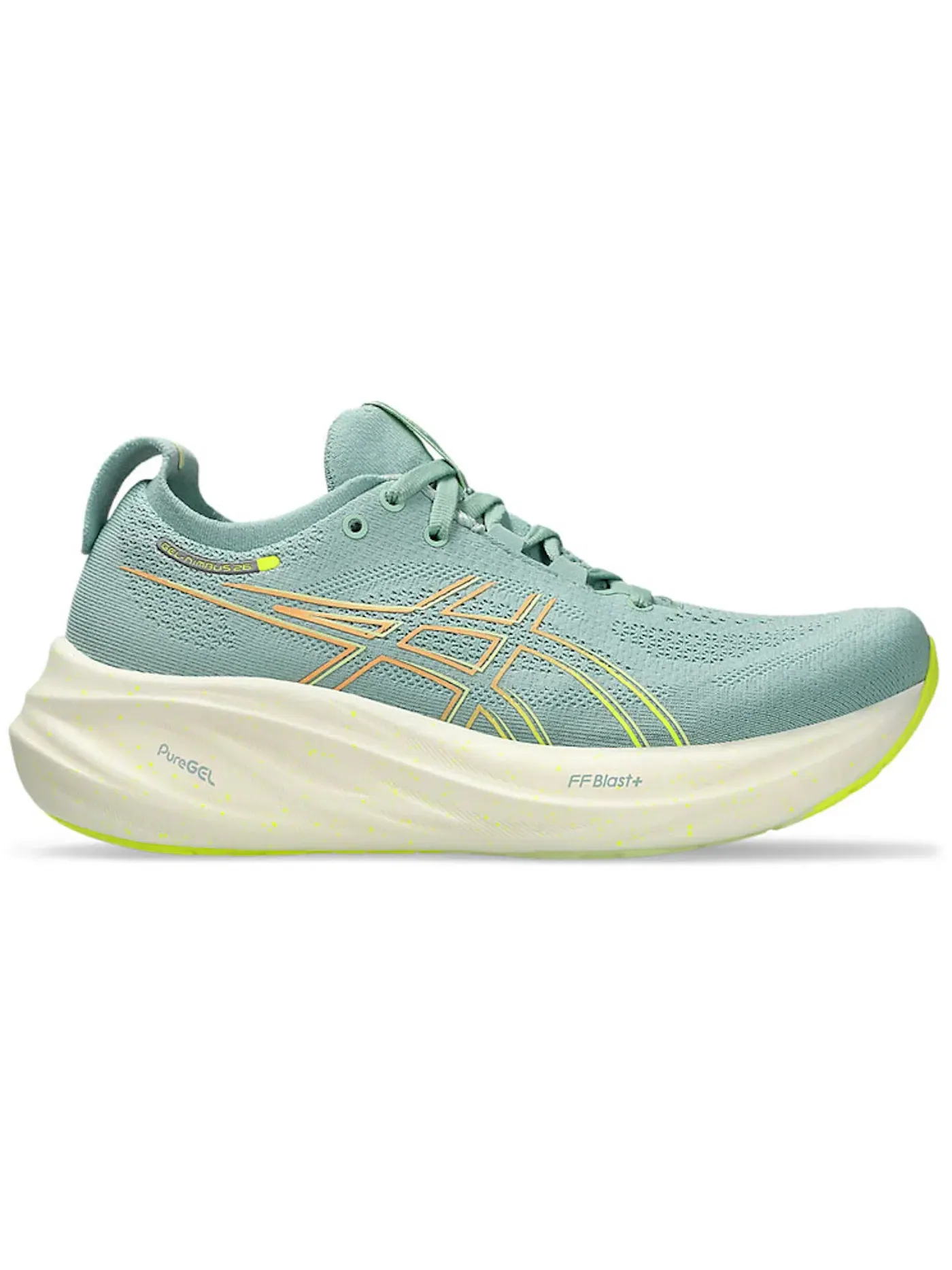 Женские кроссовки для бега ASICS Gel-Nimbus 26 — изображение 1 из 1, светлый/желтый