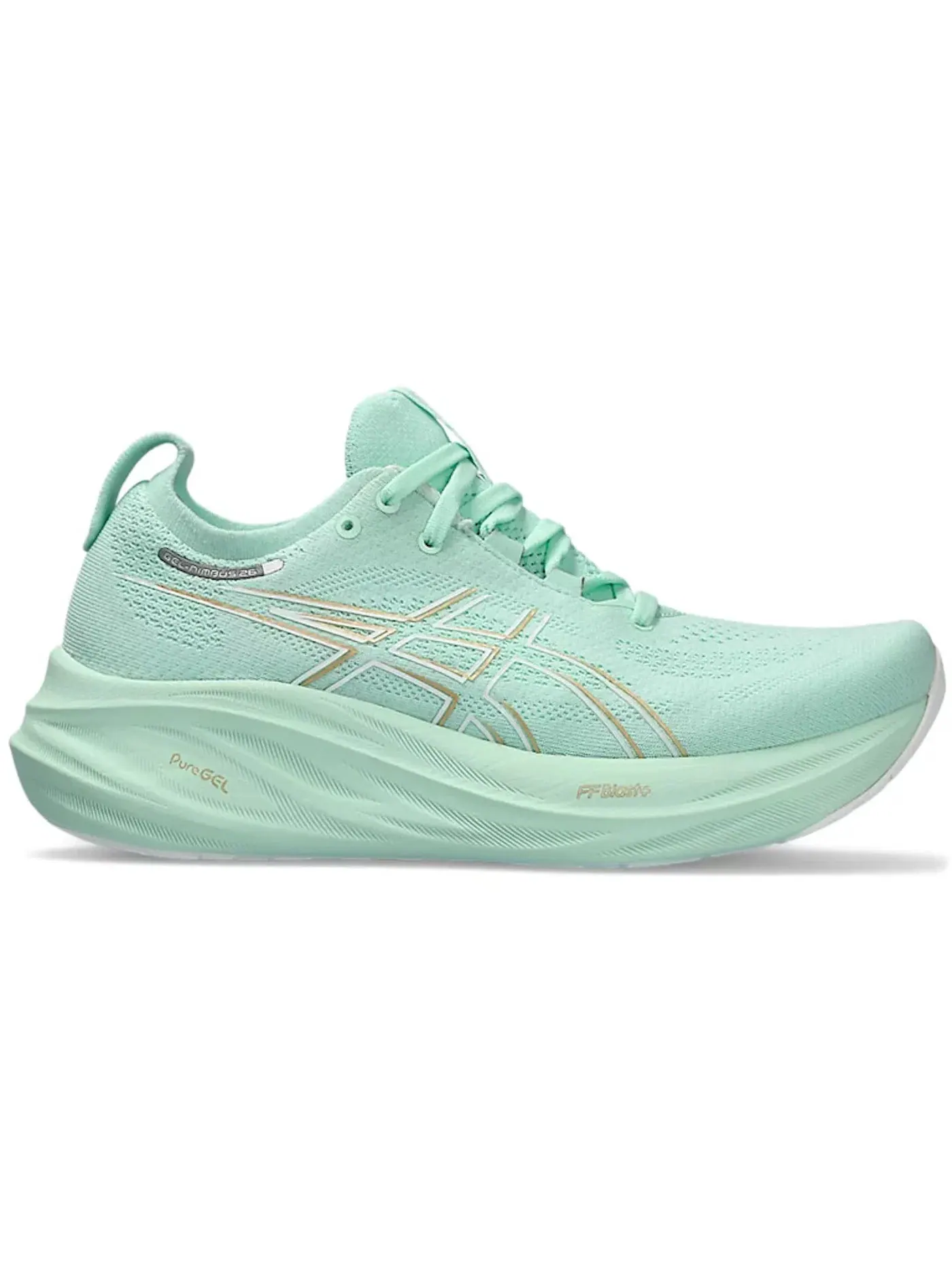 Женские кроссовки для бега с амортизацией ASICS Gel-Nimbus 26 — изображение 1 из 1, зеленый