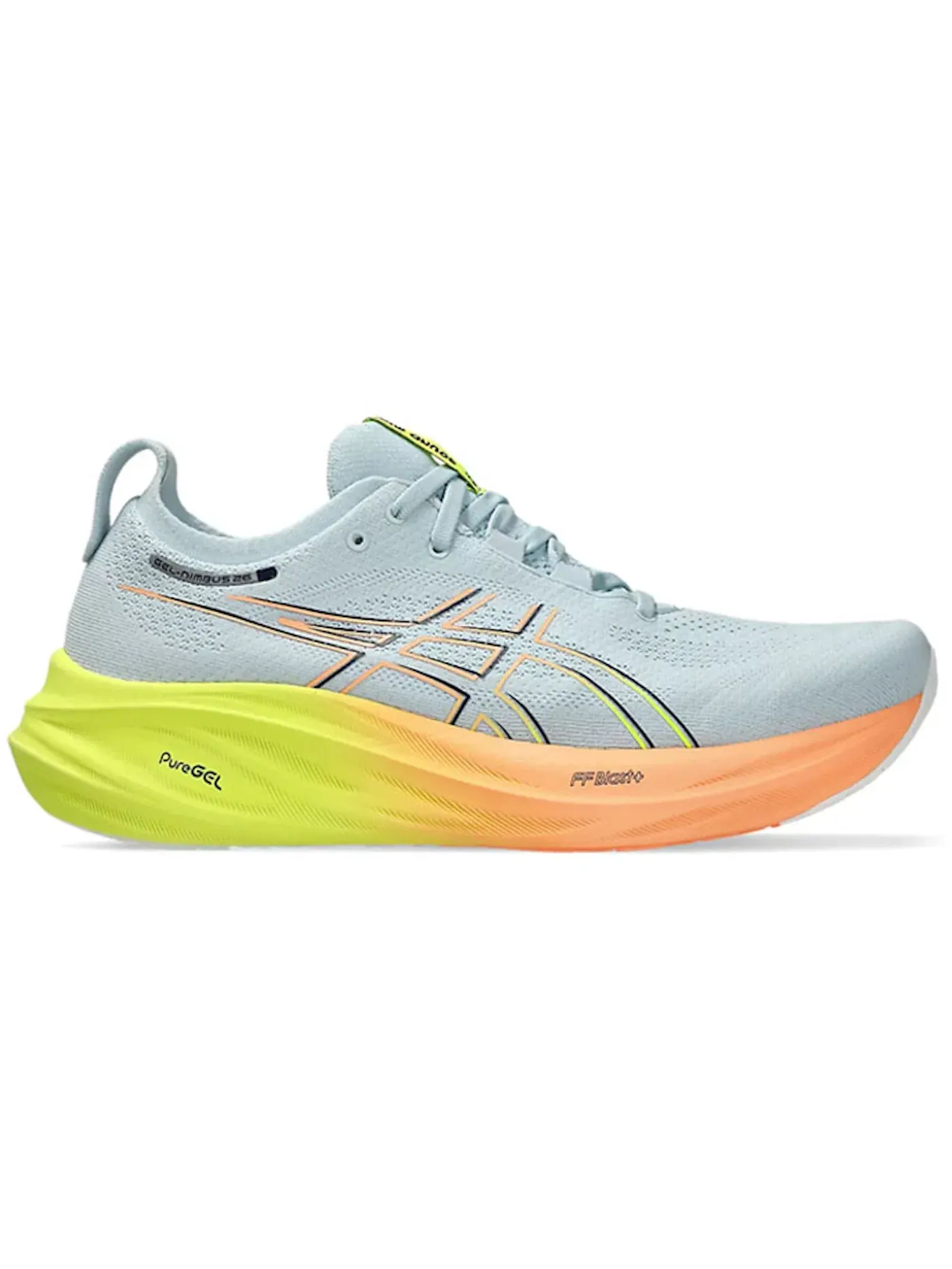 Мужские кроссовки для бега ASICS Gel-Nimbus 26 — изображение 1 из 1, серый/желтый