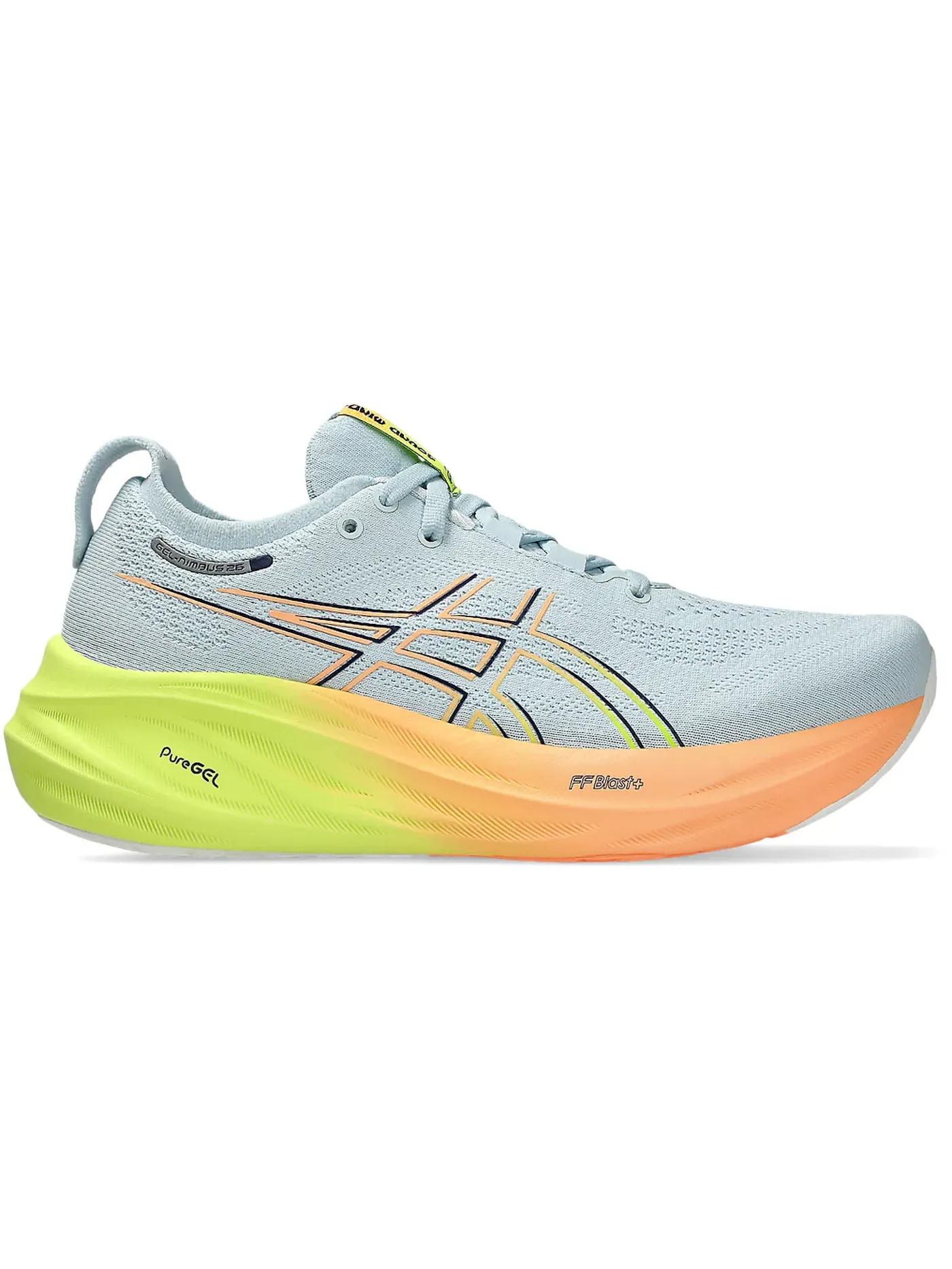 Женские кроссовки для бега ASICS Gel-Nimbus 26 — изображение 1 из 1, серый/желтый