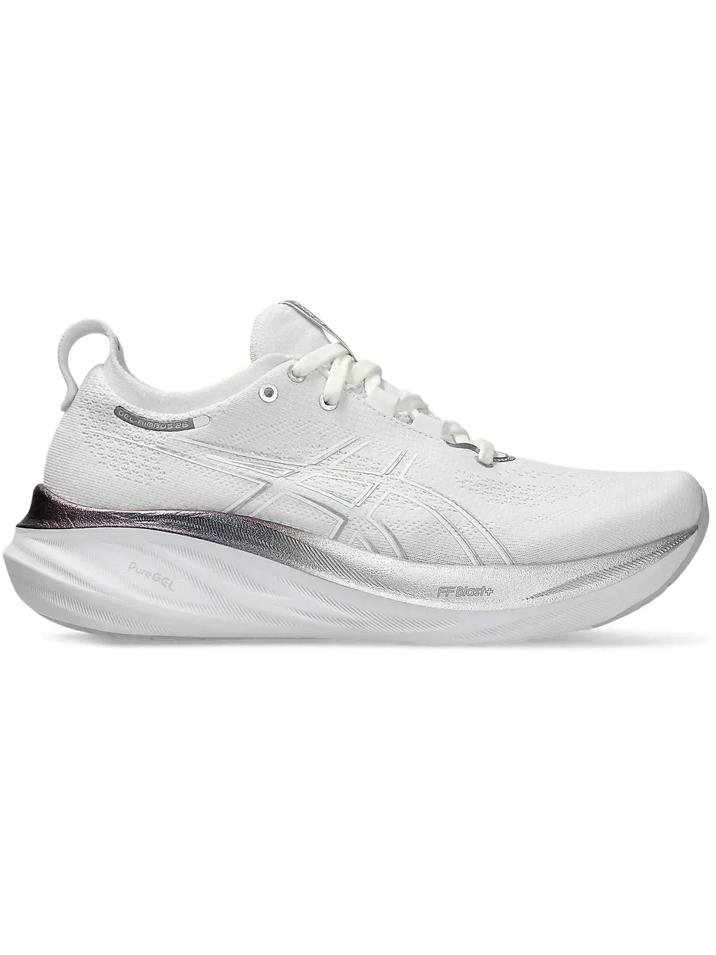 Женские кроссовки ASICS Gel-Nimbus 26 Platinum — изображение 1 из 1, белый серебристый
