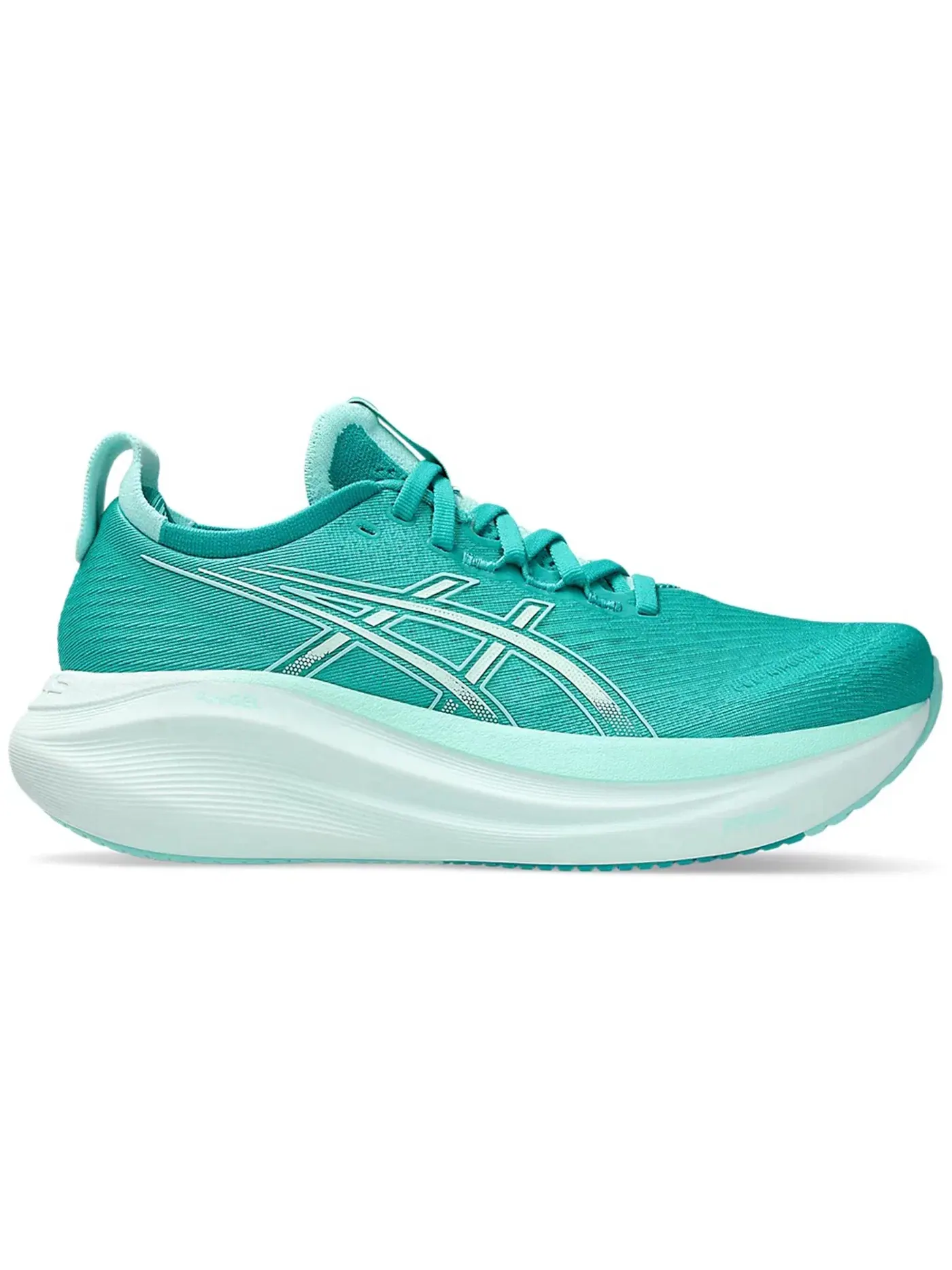 Женские кроссовки для бега ASICS Gel-Nimbus 27, Wave Teal Illuminate Mint — изображение 1 из 1