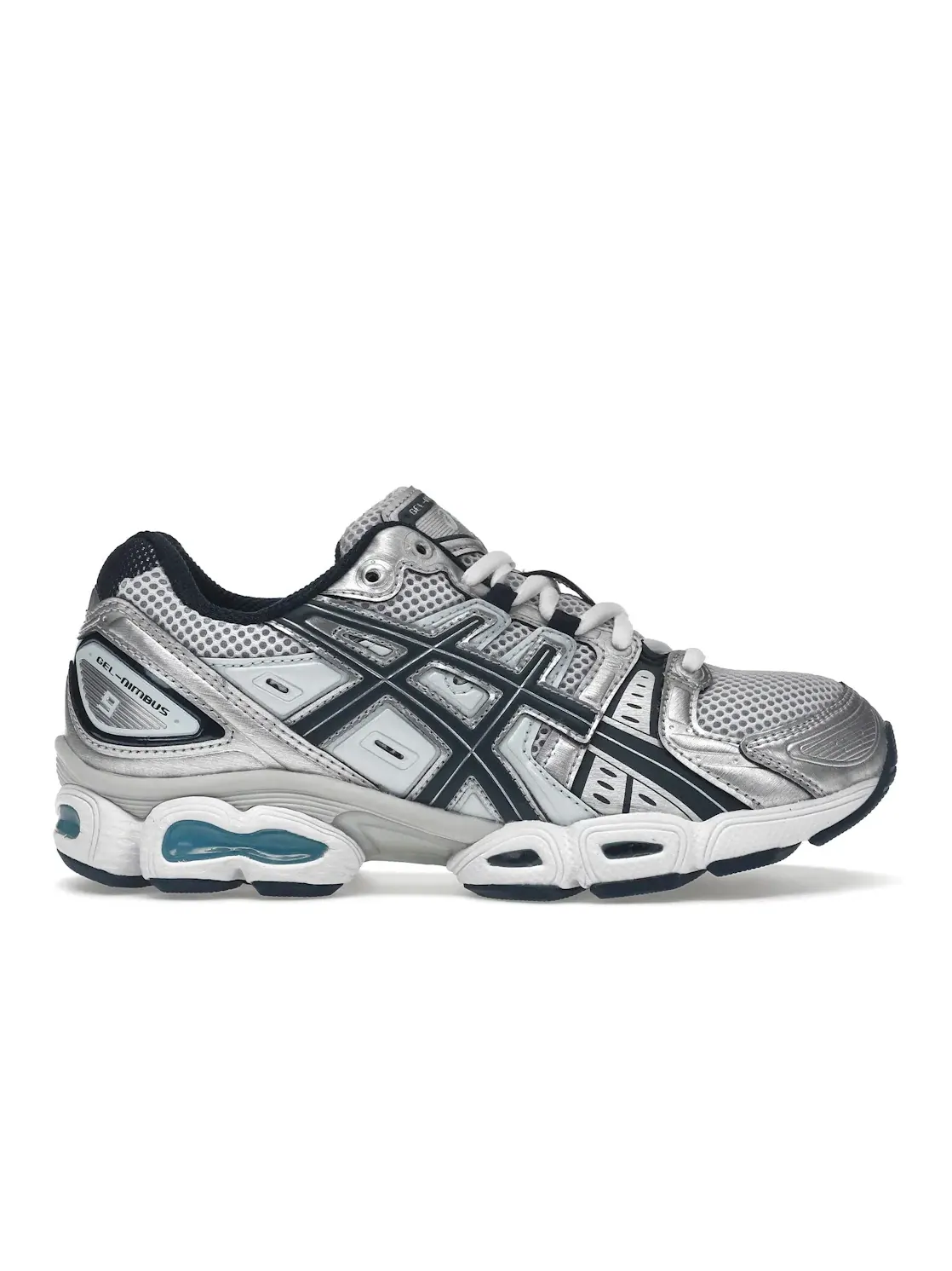 Женские кроссовки Lifestyle ASICS Gel-Nimbus 9 — изображение 1 из 4, серебристый/синий