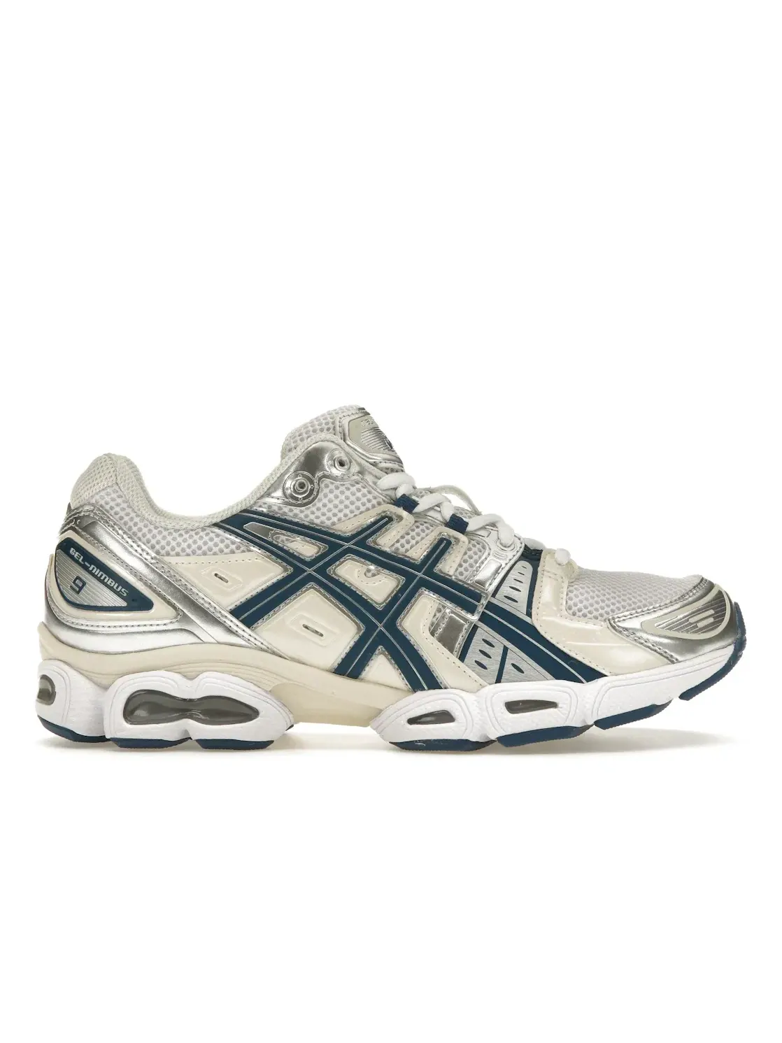 Женские кроссовки Lifestyle ASICS Gel-Nimbus 9 — изображение 1 из 4, белый светлый индиго